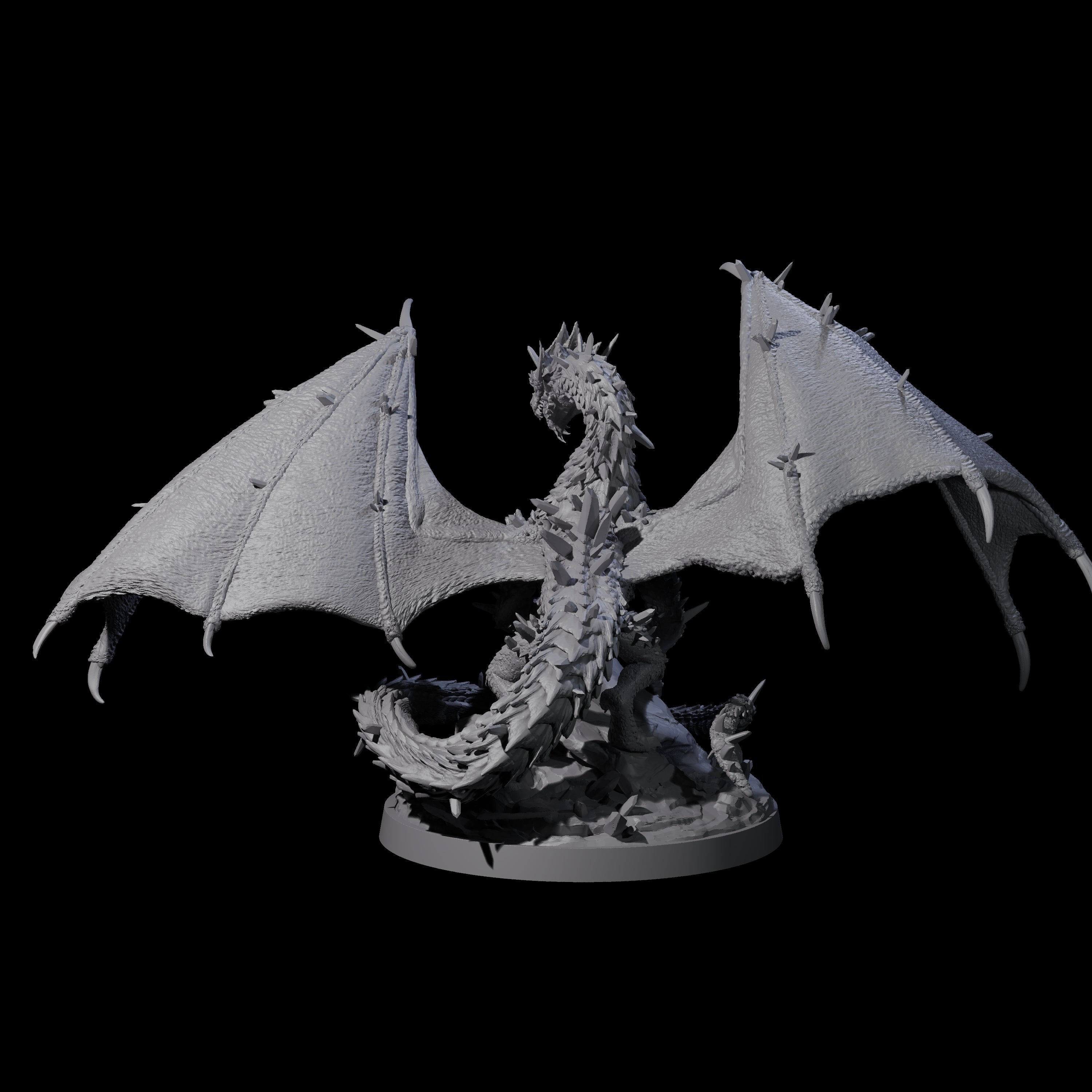 Spikey Crystal Dragon Miniature for Dungeons and Dragons, Pathfinder or other TTRPGs