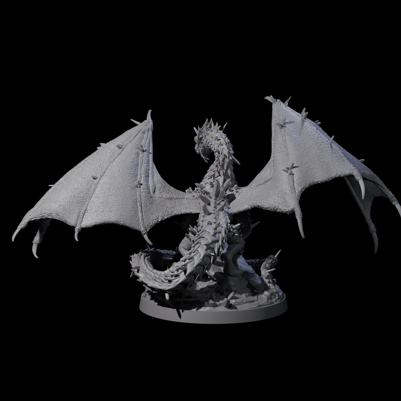Spikey Crystal Dragon Miniature for Dungeons and Dragons, Pathfinder or other TTRPGs