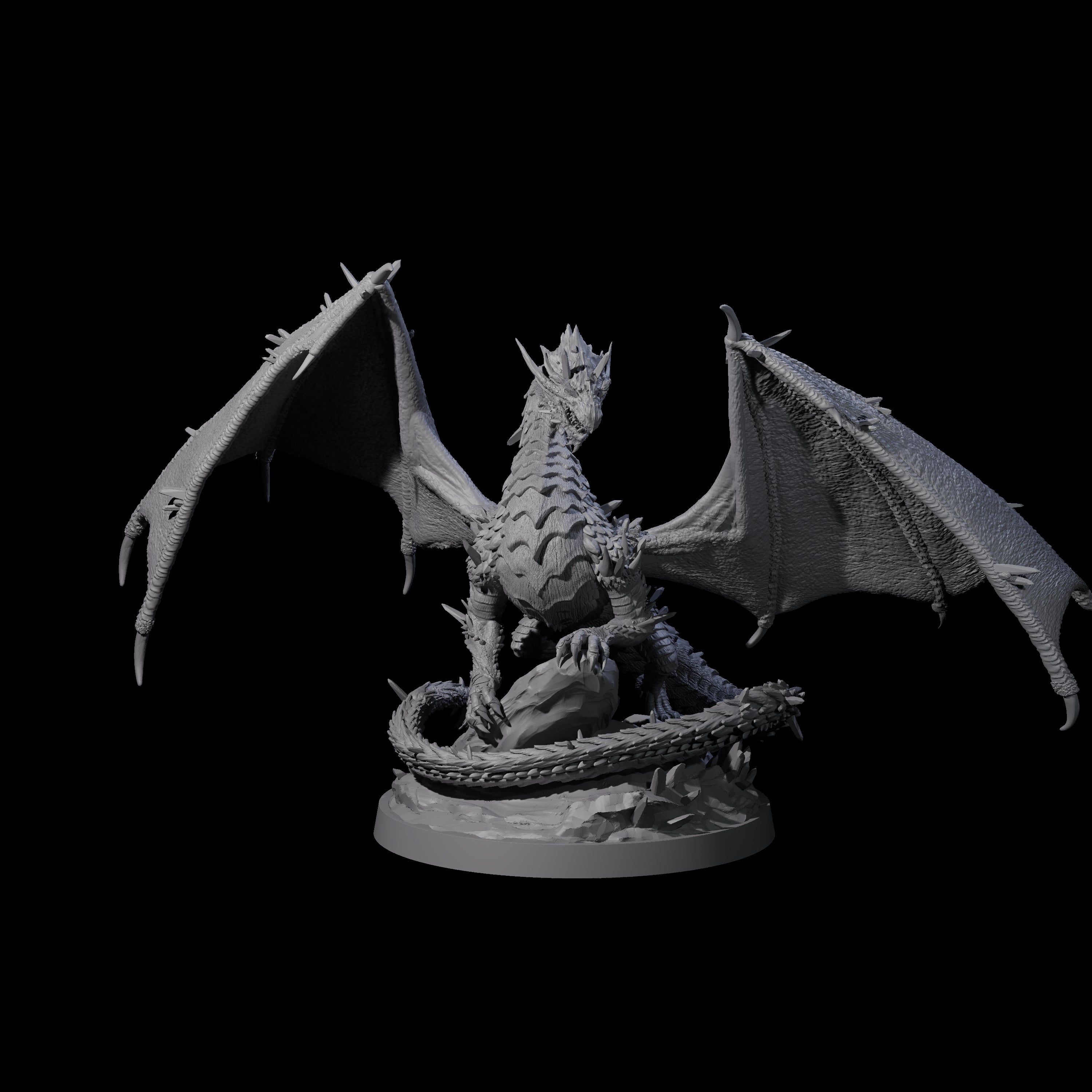 Spikey Crystal Dragon Miniature for Dungeons and Dragons, Pathfinder or other TTRPGs