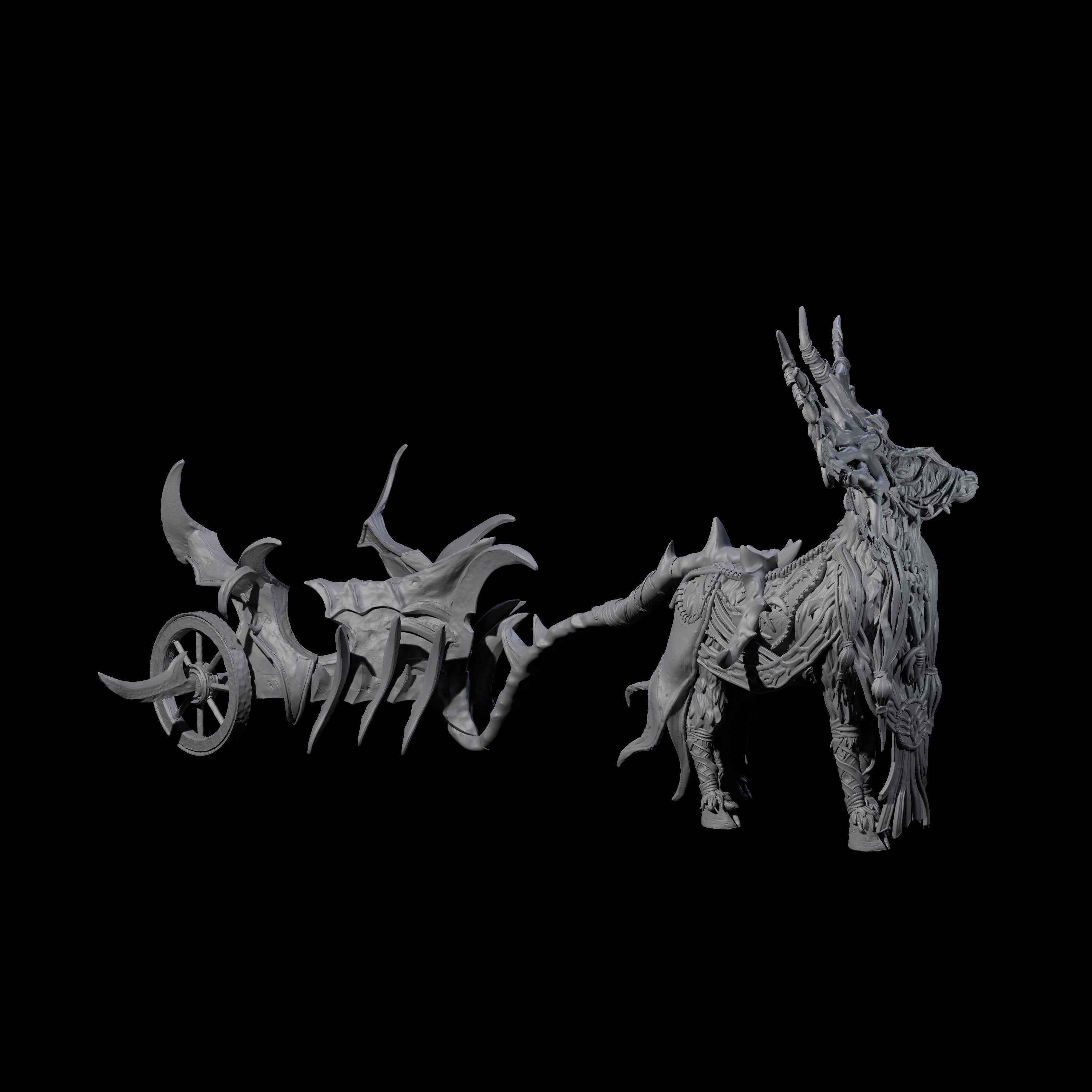 Spikey Dark Elf Chariot Miniature for Dungeons and Dragons, Pathfinder or other TTRPGs