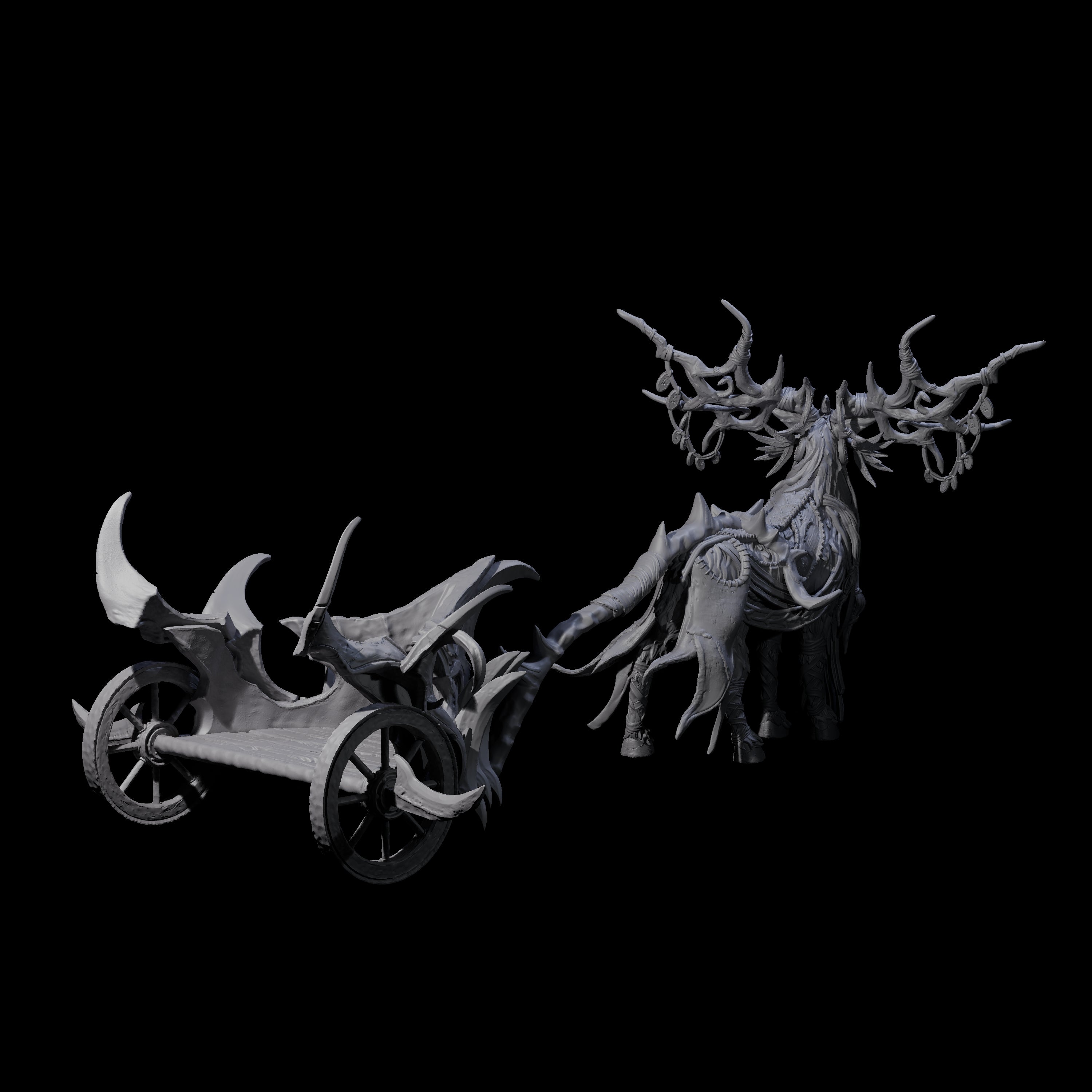 Spikey Dark Elf Chariot Miniature for Dungeons and Dragons, Pathfinder or other TTRPGs