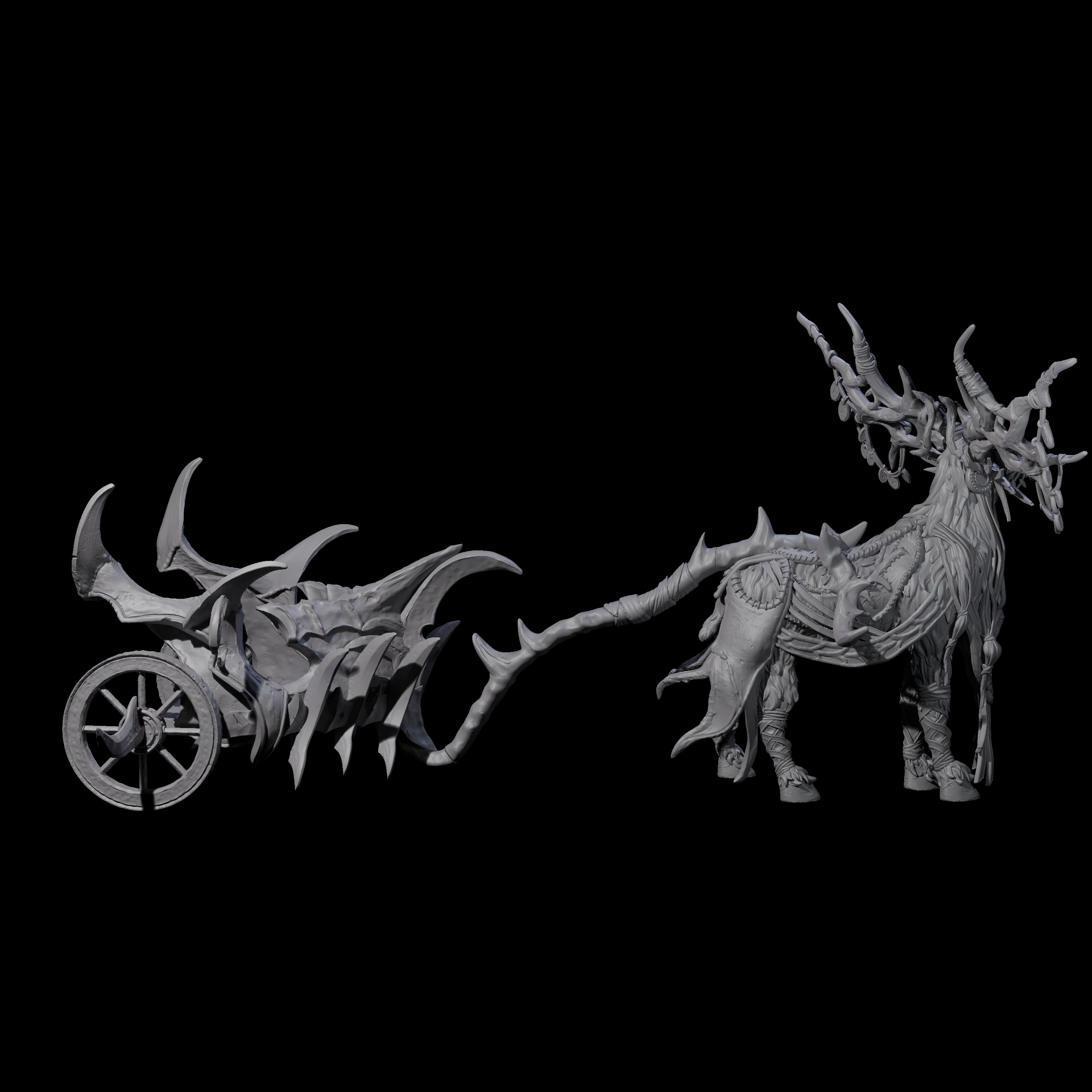 Spikey Dark Elf Chariot Miniature for Dungeons and Dragons, Pathfinder or other TTRPGs
