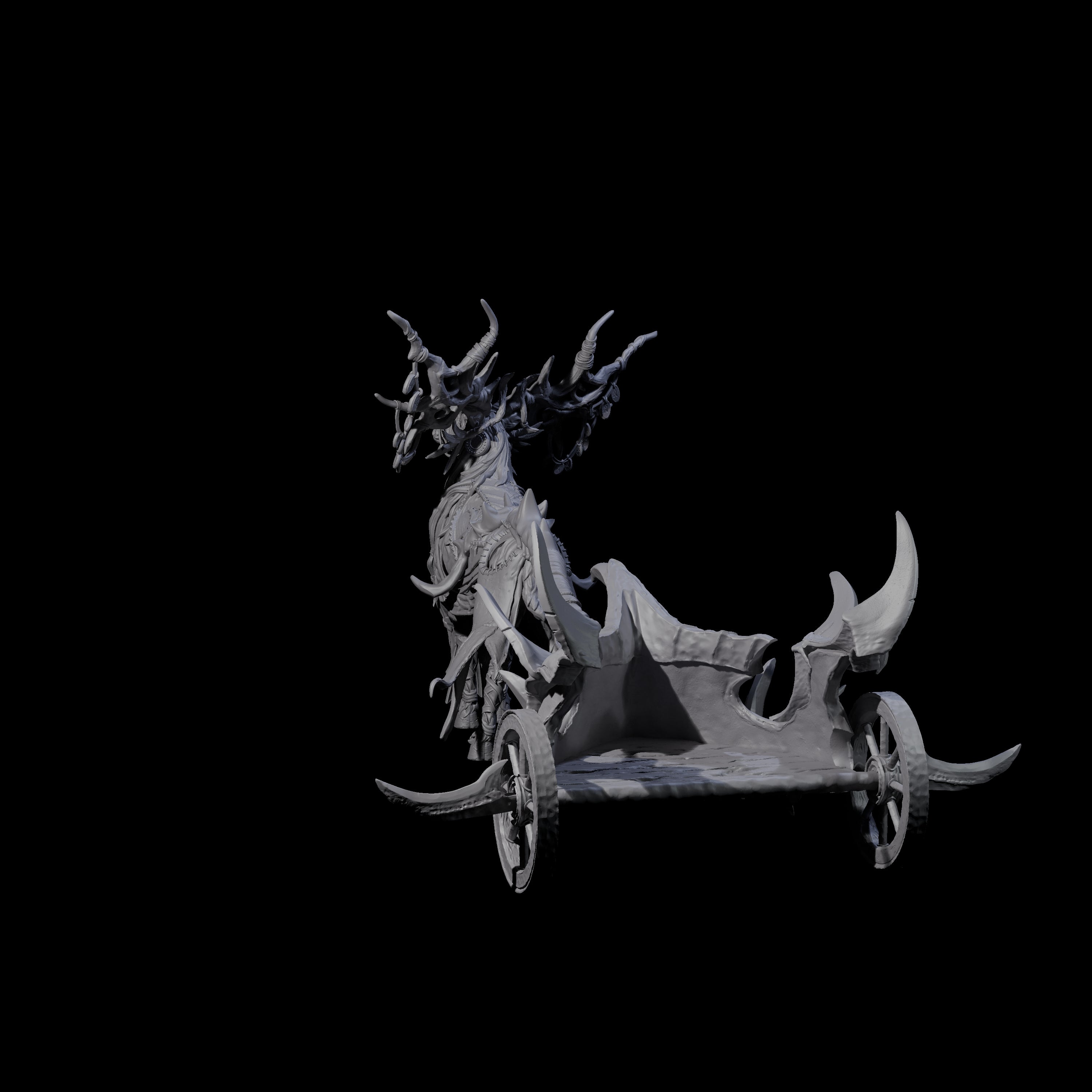 Spikey Dark Elf Chariot Miniature for Dungeons and Dragons, Pathfinder or other TTRPGs
