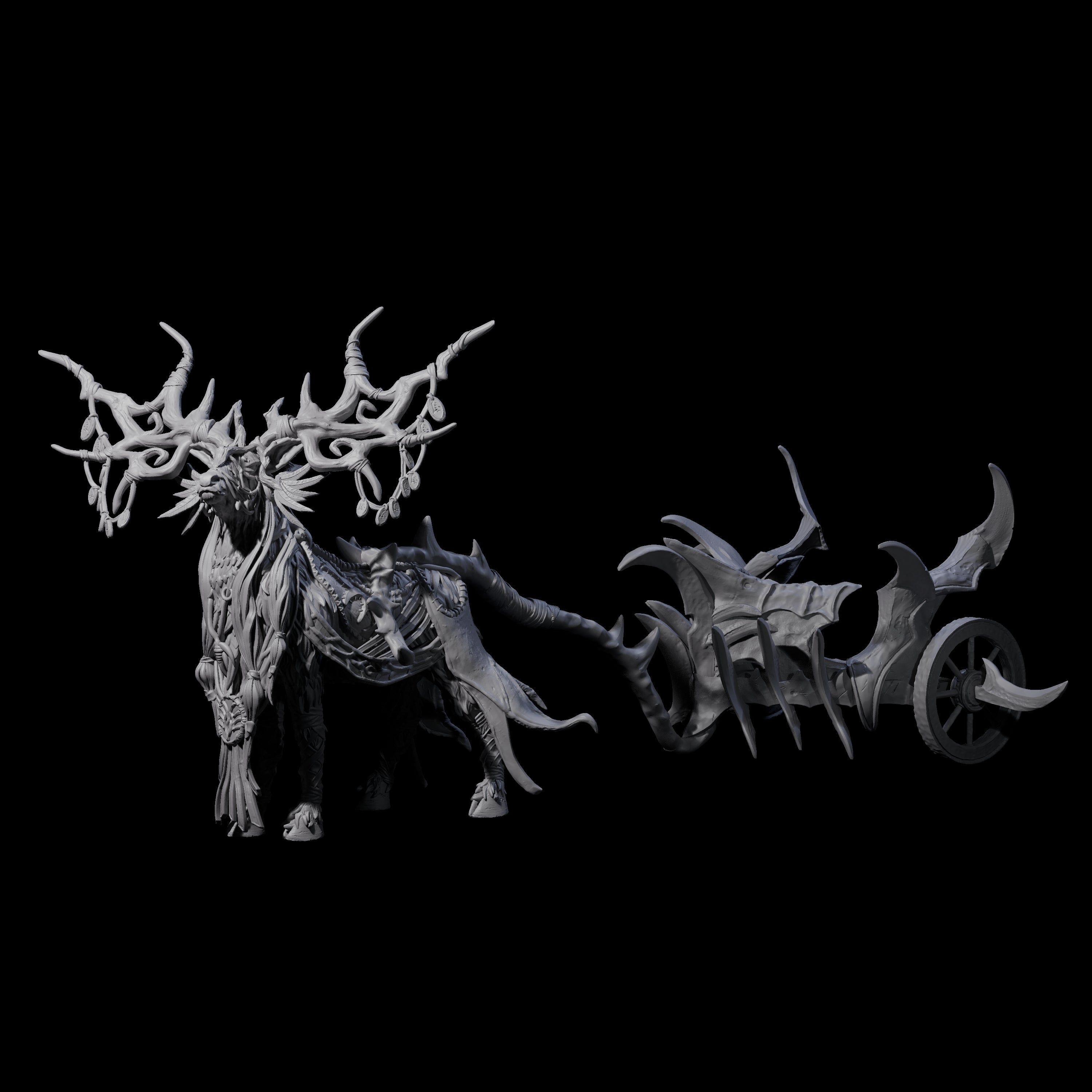 Spikey Dark Elf Chariot Miniature for Dungeons and Dragons, Pathfinder or other TTRPGs