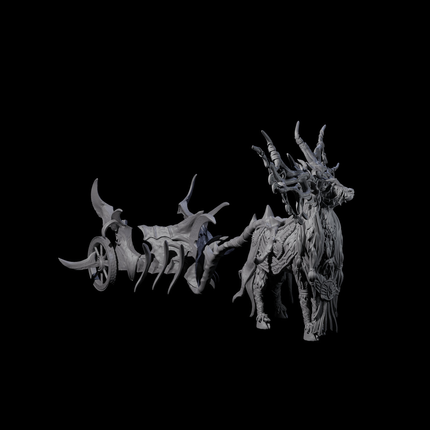 Spikey Dark Elf Chariot Miniature for Dungeons and Dragons, Pathfinder or other TTRPGs