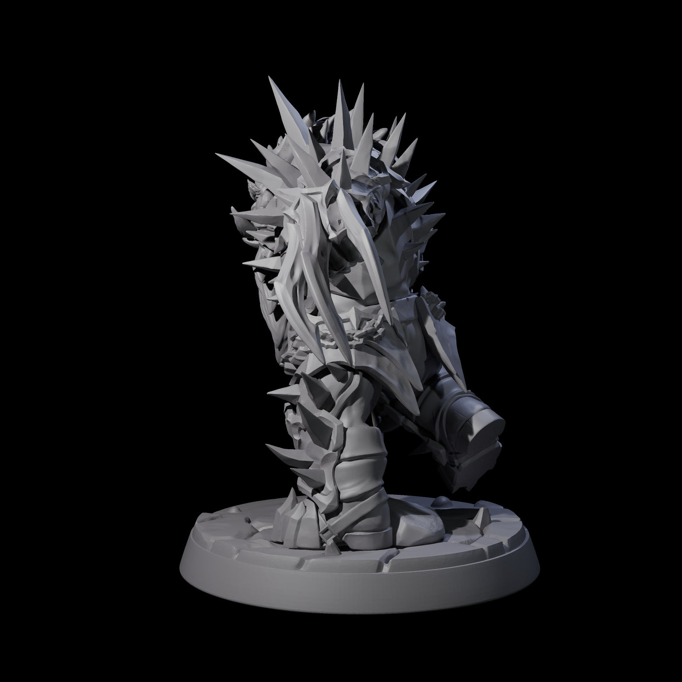 Spikey Deepcrust Dwarf Berserker Miniature for Dungeons and Dragons, Pathfinder or other TTRPGs