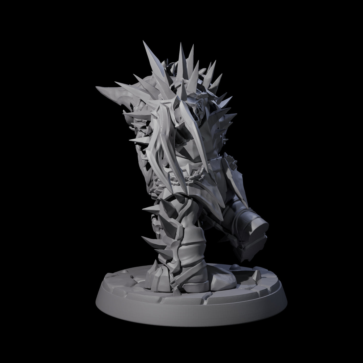 Spikey Deepcrust Dwarf Berserker Miniature for Dungeons and Dragons, Pathfinder or other TTRPGs