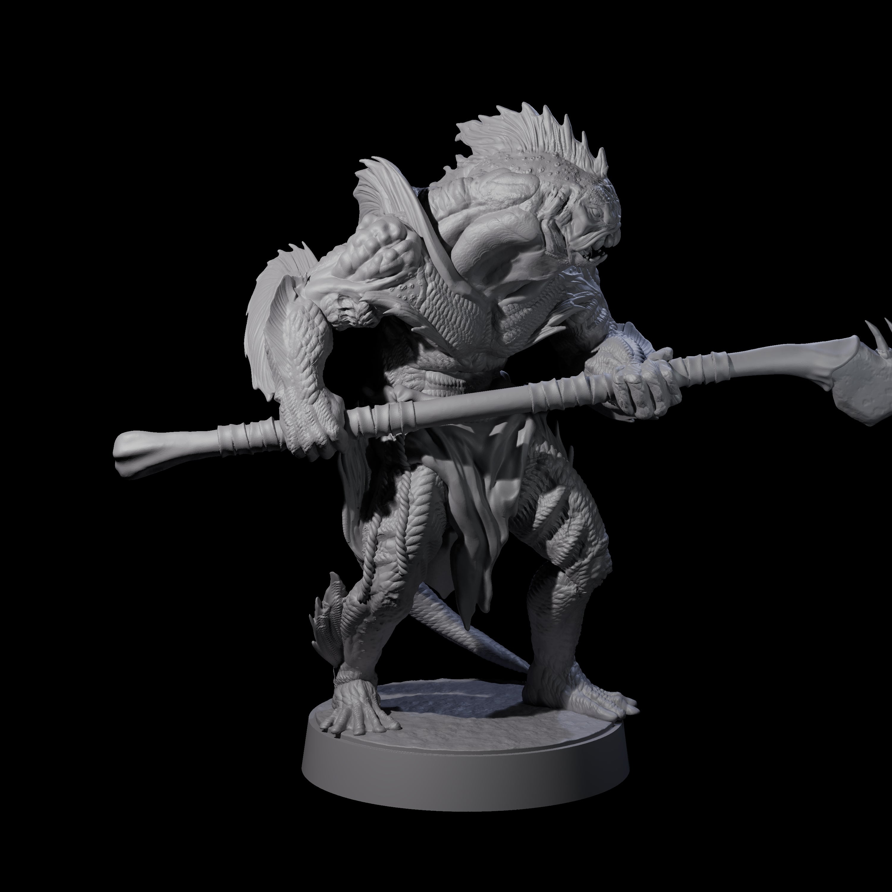 Spikey Sahuagin Attacker A Miniature for Dungeons and Dragons, Pathfinder or other TTRPGs