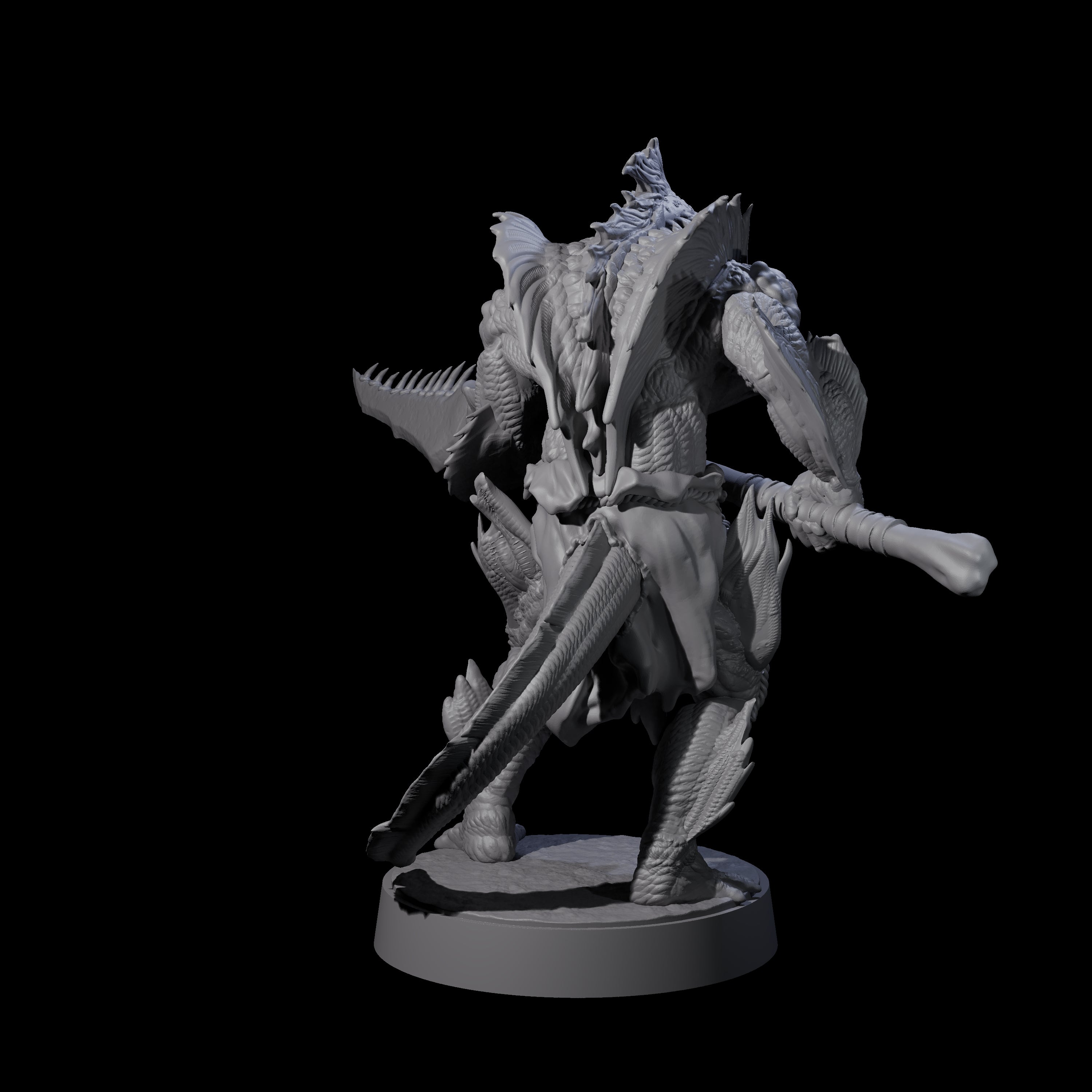Spikey Sahuagin Attacker A Miniature for Dungeons and Dragons, Pathfinder or other TTRPGs