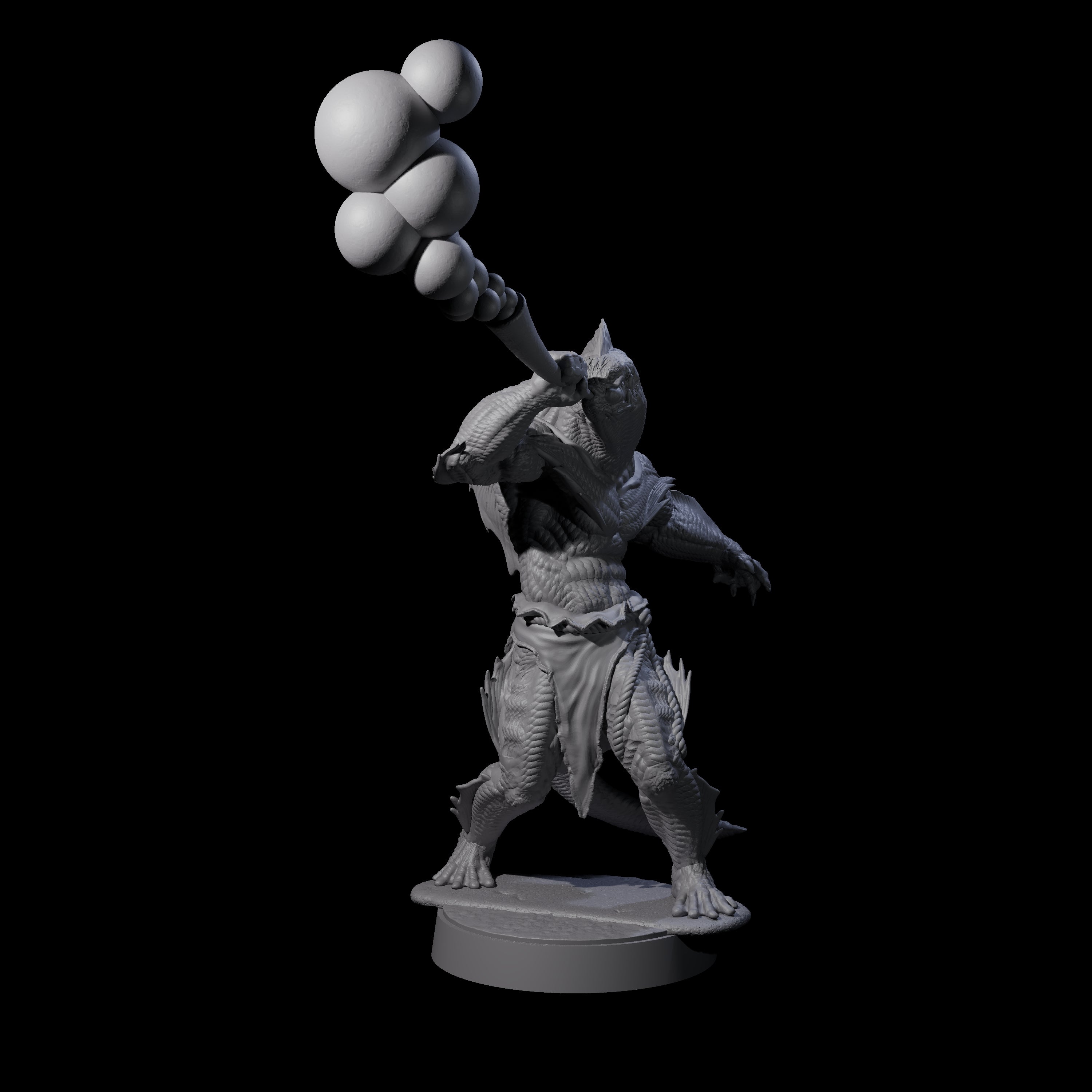 Spikey Sahuagin Attacker B Miniature for Dungeons and Dragons, Pathfinder or other TTRPGs