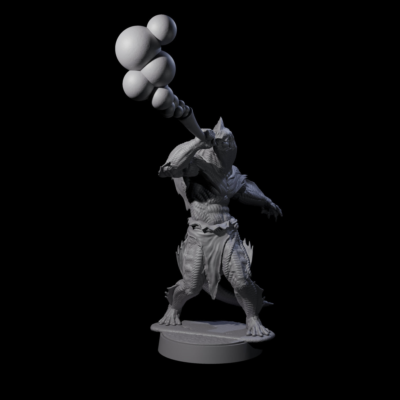 Spikey Sahuagin Attacker B Miniature for Dungeons and Dragons, Pathfinder or other TTRPGs