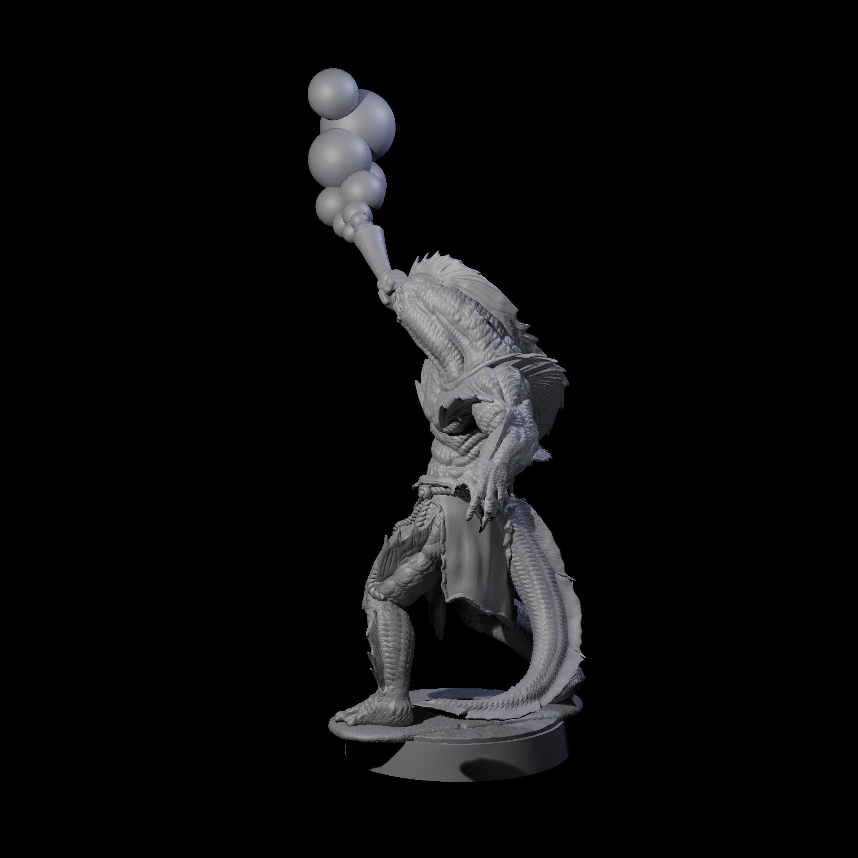 Spikey Sahuagin Attacker B Miniature for Dungeons and Dragons, Pathfinder or other TTRPGs