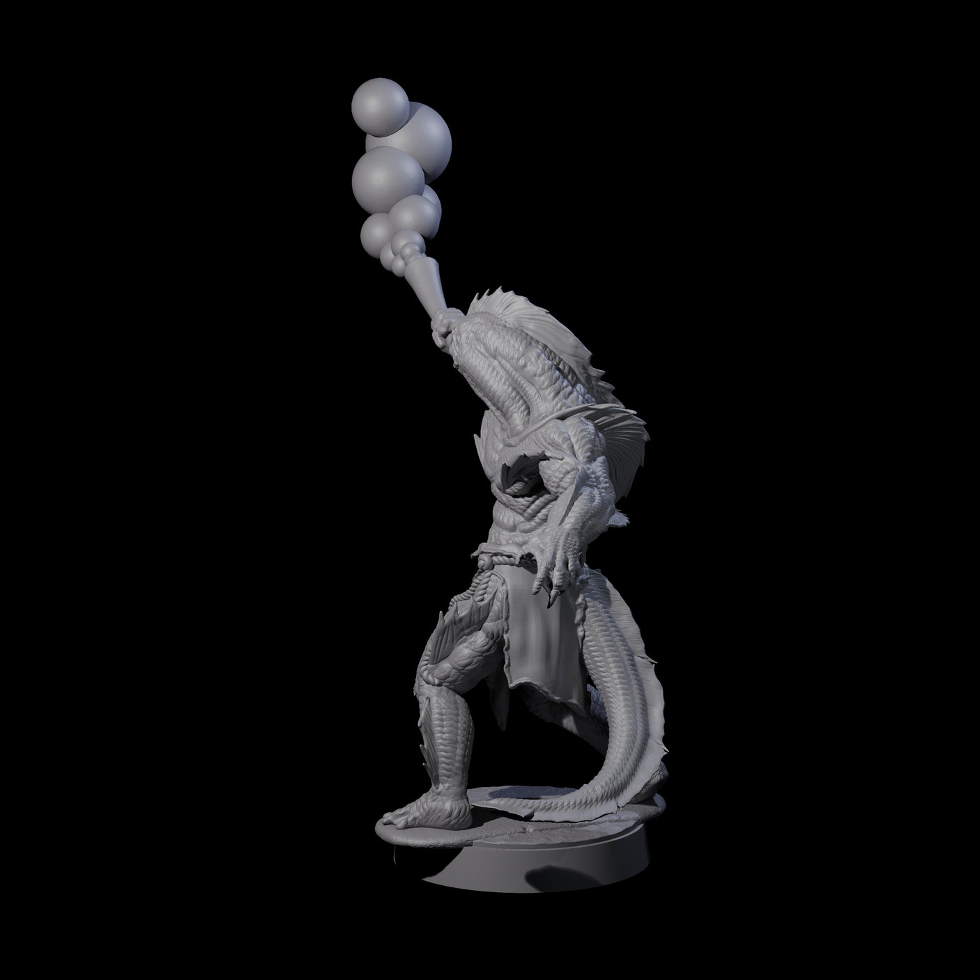 Spikey Sahuagin Attacker B Miniature for Dungeons and Dragons, Pathfinder or other TTRPGs