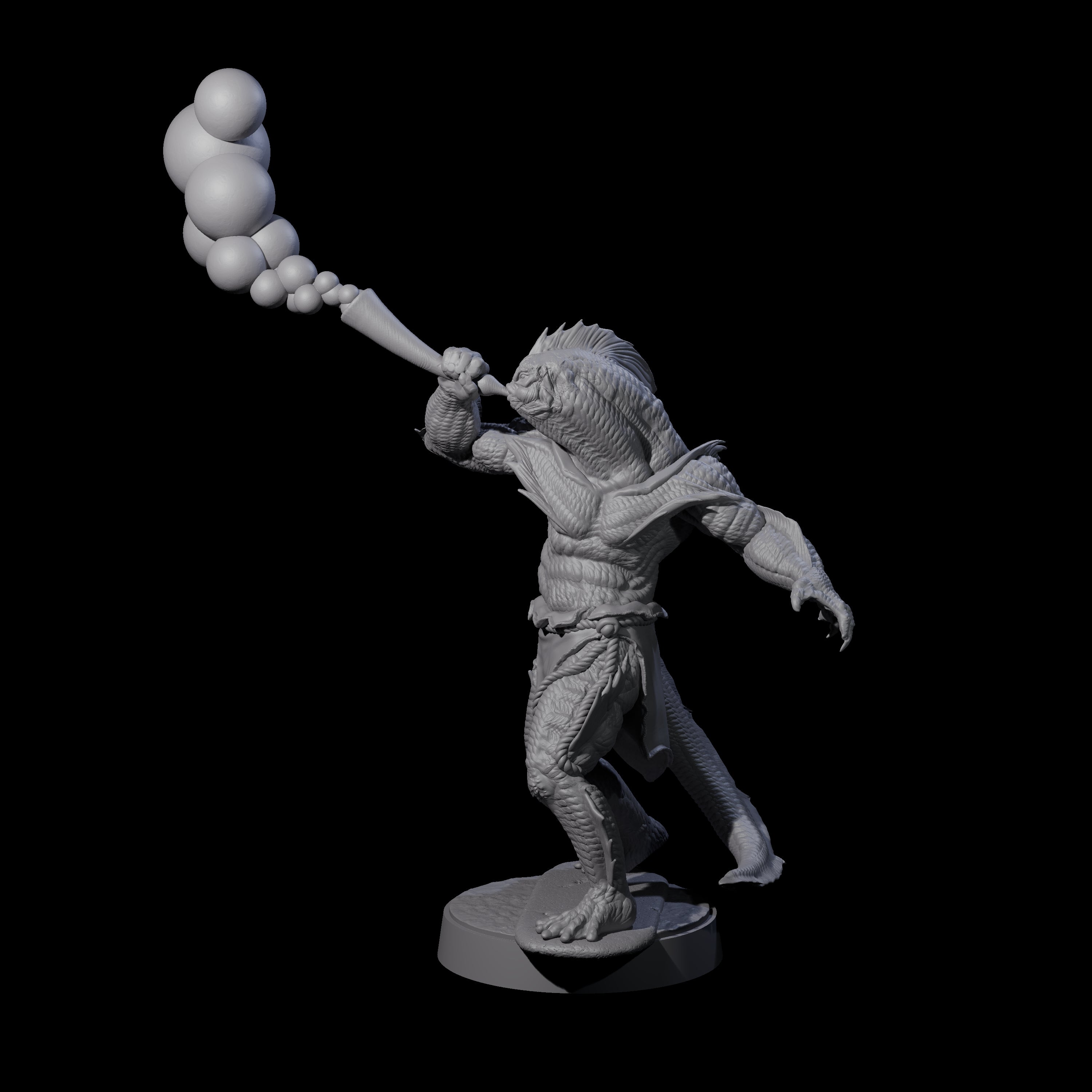 Spikey Sahuagin Attacker B Miniature for Dungeons and Dragons, Pathfinder or other TTRPGs
