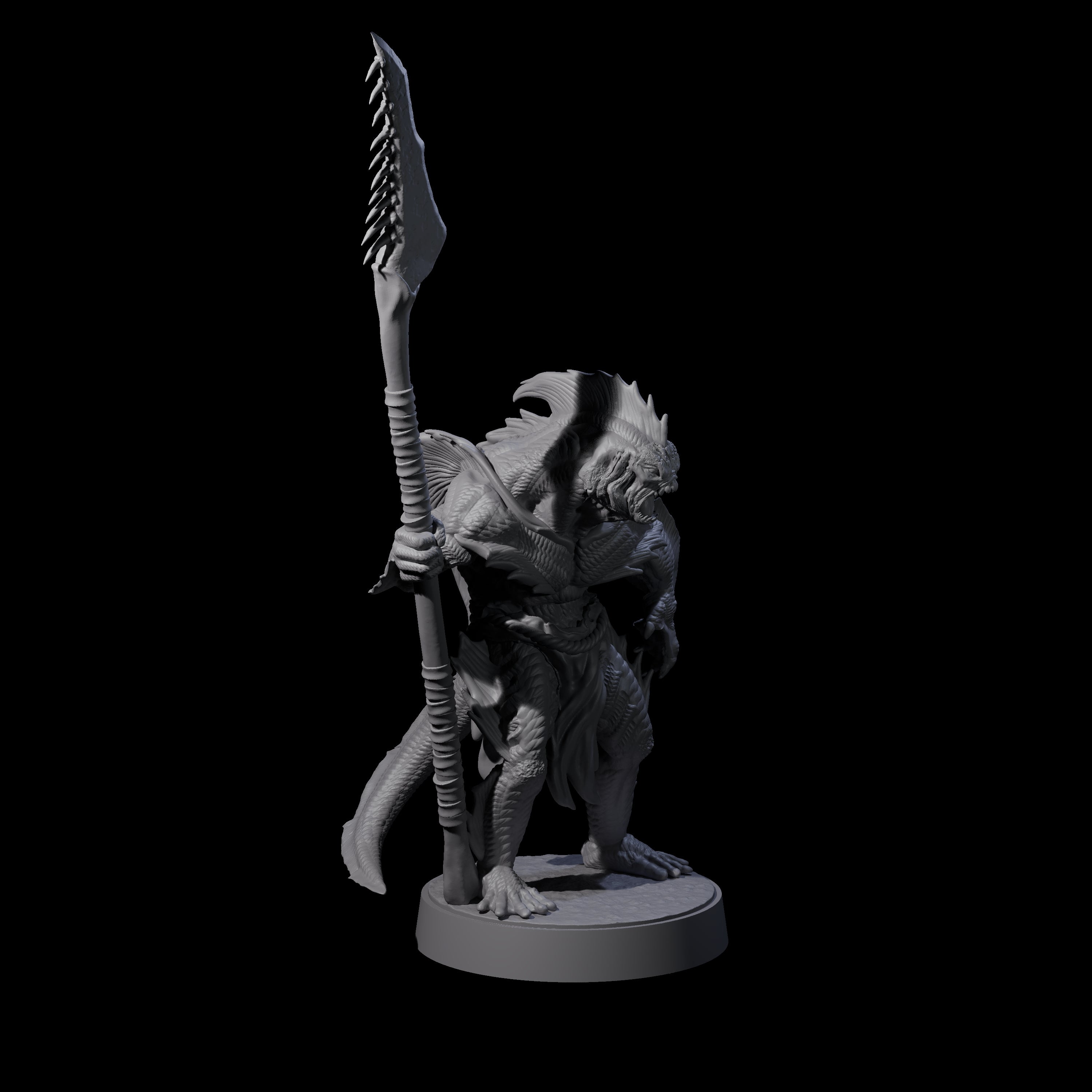 Spikey Sahuagin Attacker C Miniature for Dungeons and Dragons, Pathfinder or other TTRPGs