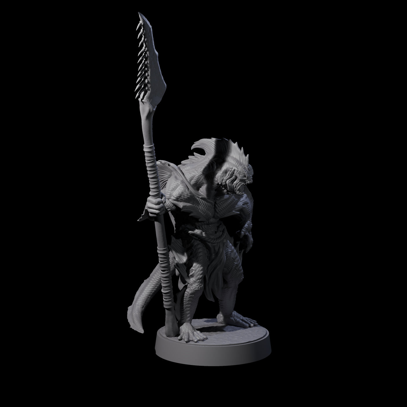 Spikey Sahuagin Attacker C Miniature for Dungeons and Dragons, Pathfinder or other TTRPGs