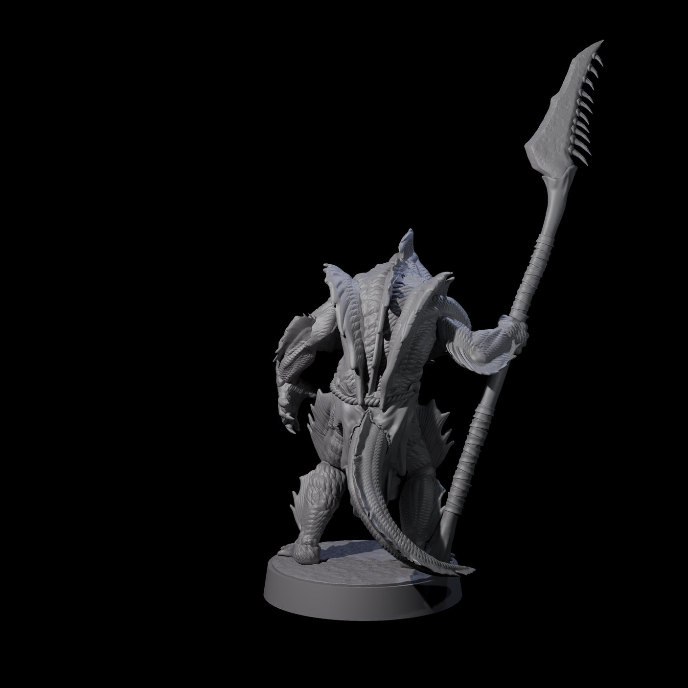 Spikey Sahuagin Attacker C Miniature for Dungeons and Dragons, Pathfinder or other TTRPGs