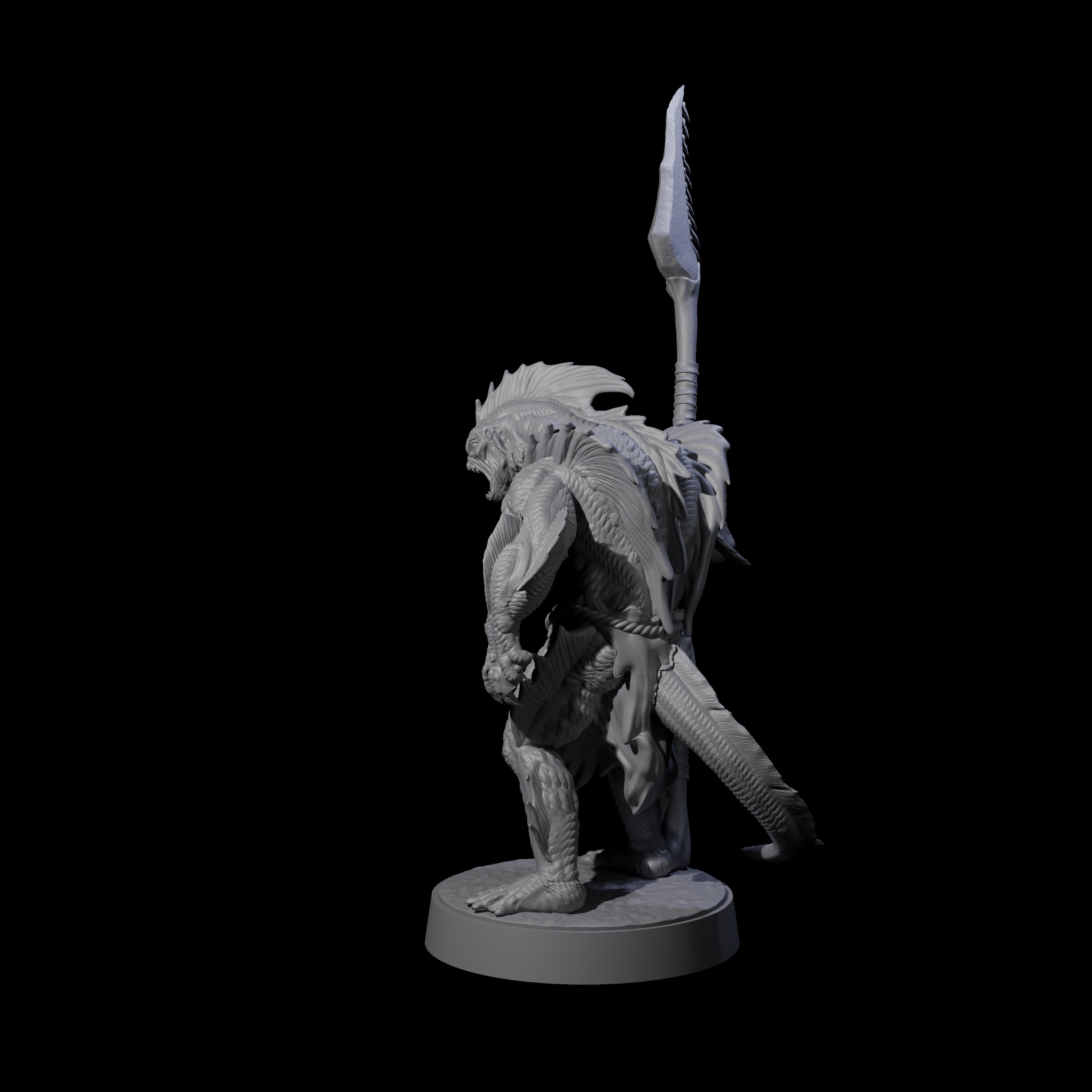 Spikey Sahuagin Attacker C Miniature for Dungeons and Dragons, Pathfinder or other TTRPGs