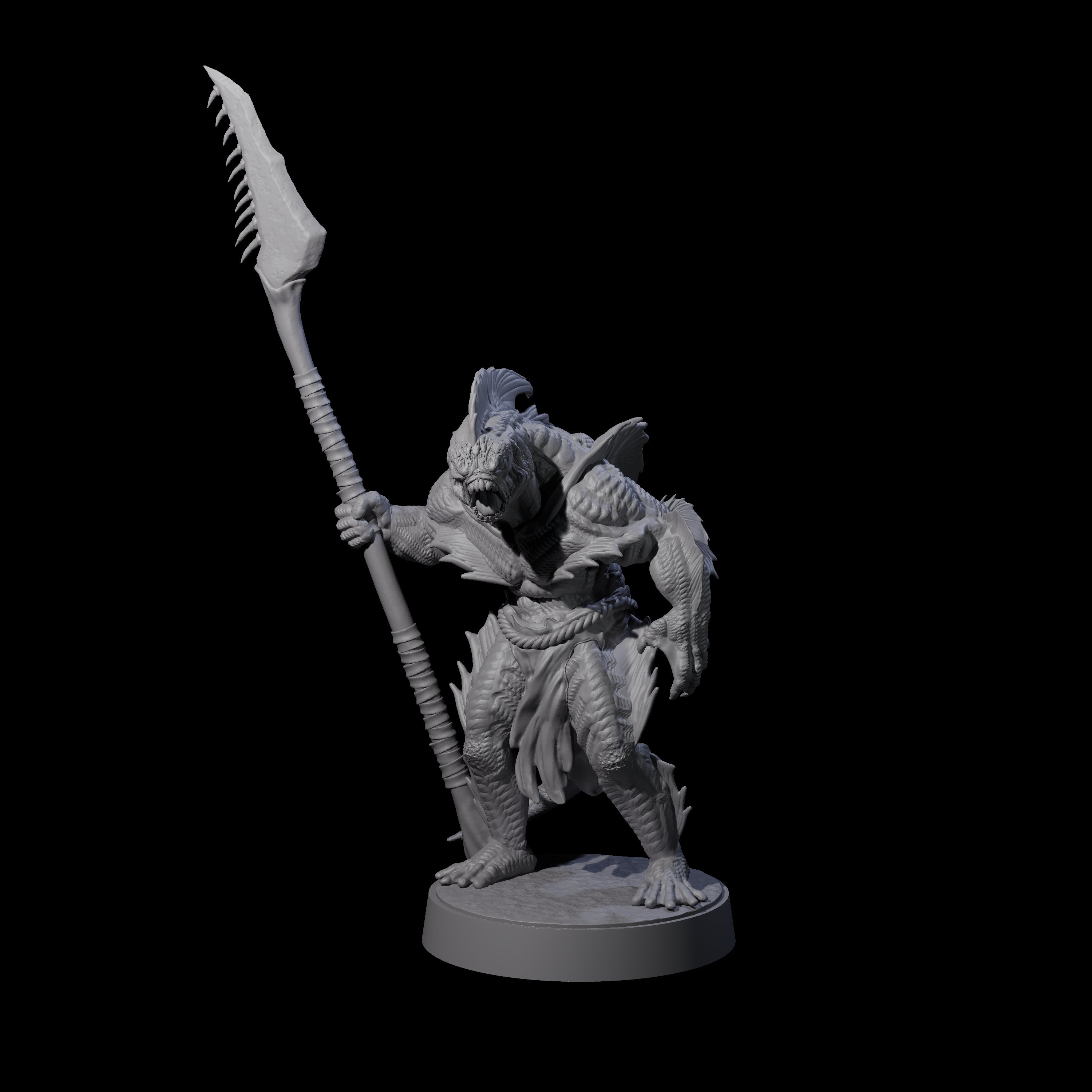 Spikey Sahuagin Attacker C Miniature for Dungeons and Dragons, Pathfinder or other TTRPGs