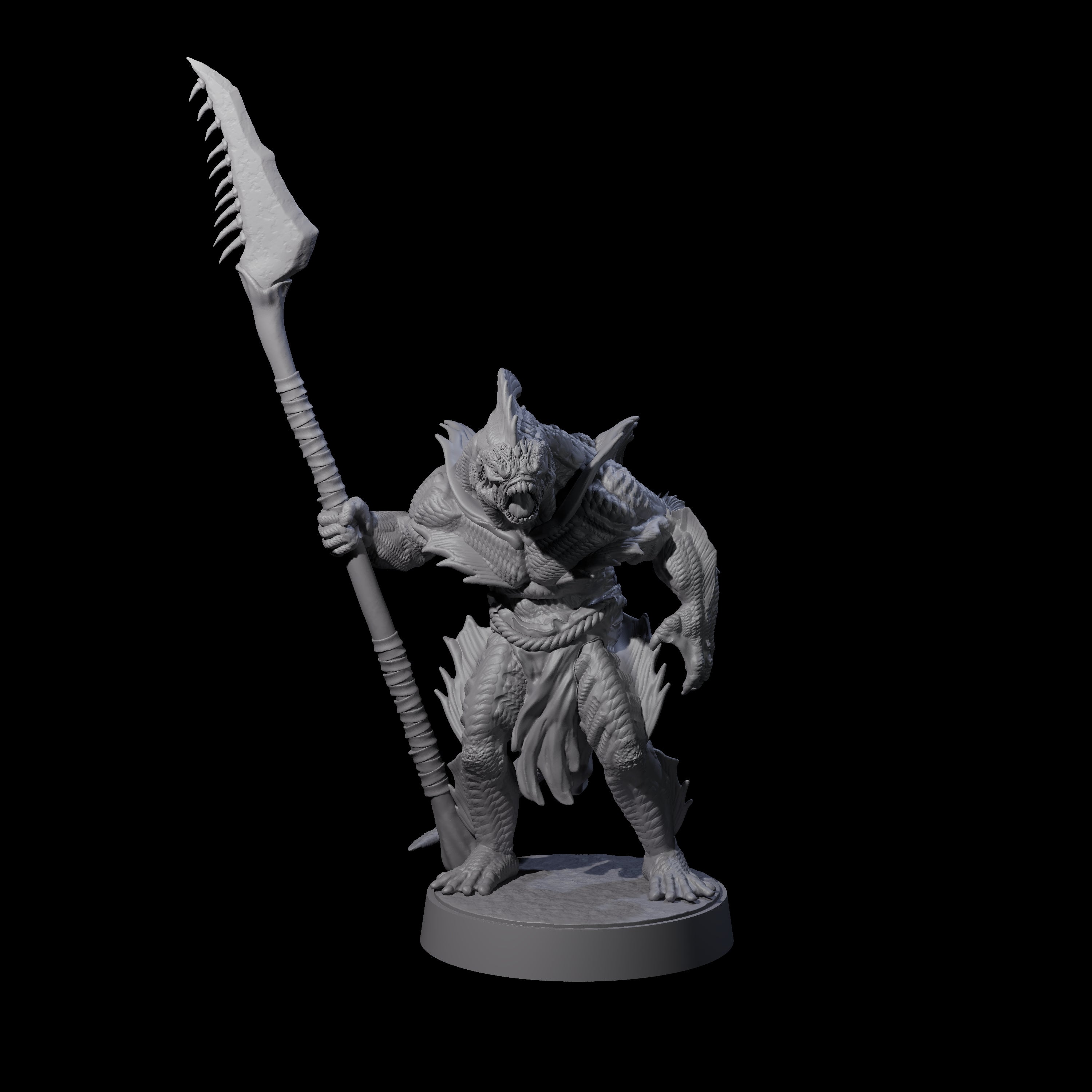 Spikey Sahuagin Attacker C Miniature for Dungeons and Dragons, Pathfinder or other TTRPGs