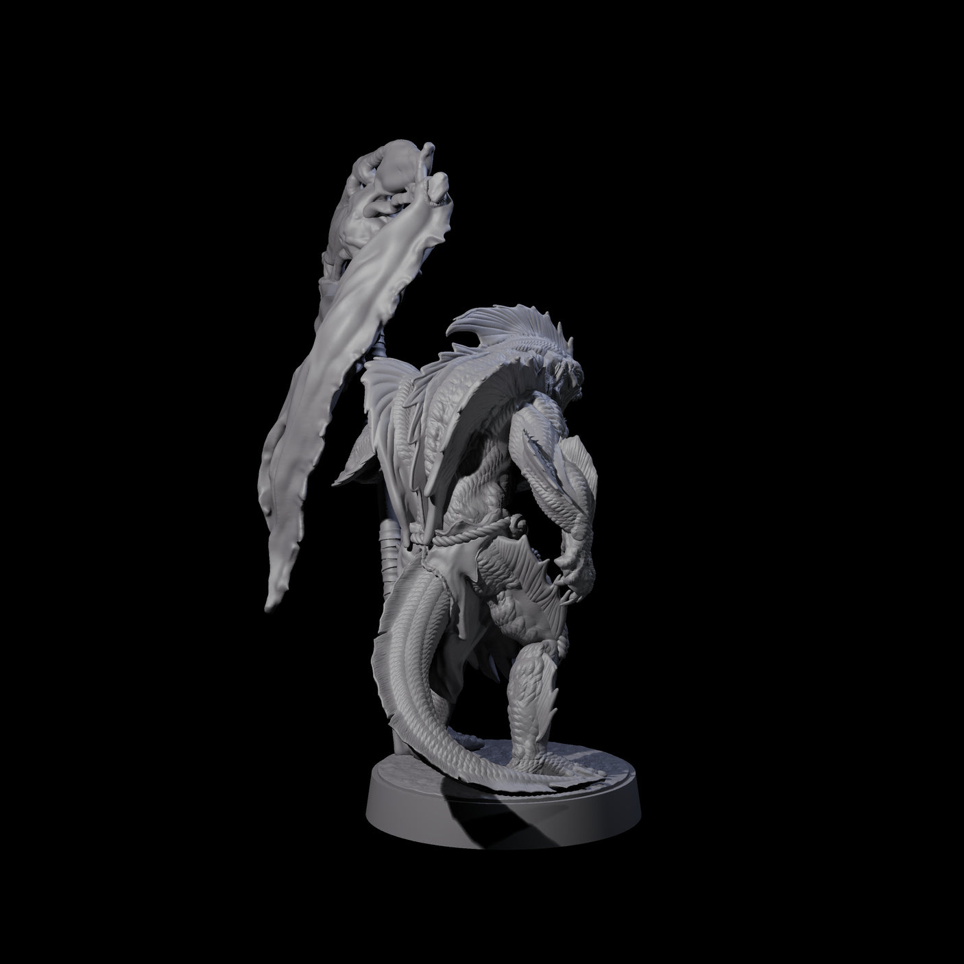 Spikey Sahuagin Attacker D Miniature for Dungeons and Dragons, Pathfinder or other TTRPGs