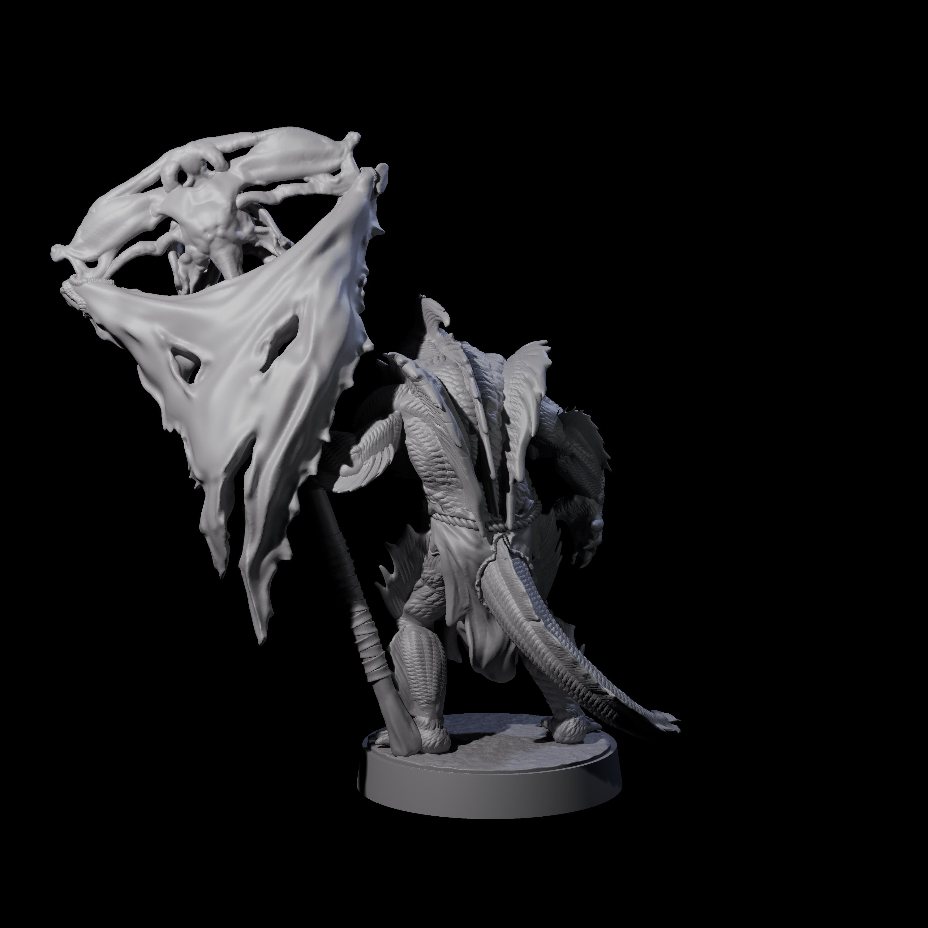 Spikey Sahuagin Attacker D Miniature for Dungeons and Dragons, Pathfinder or other TTRPGs
