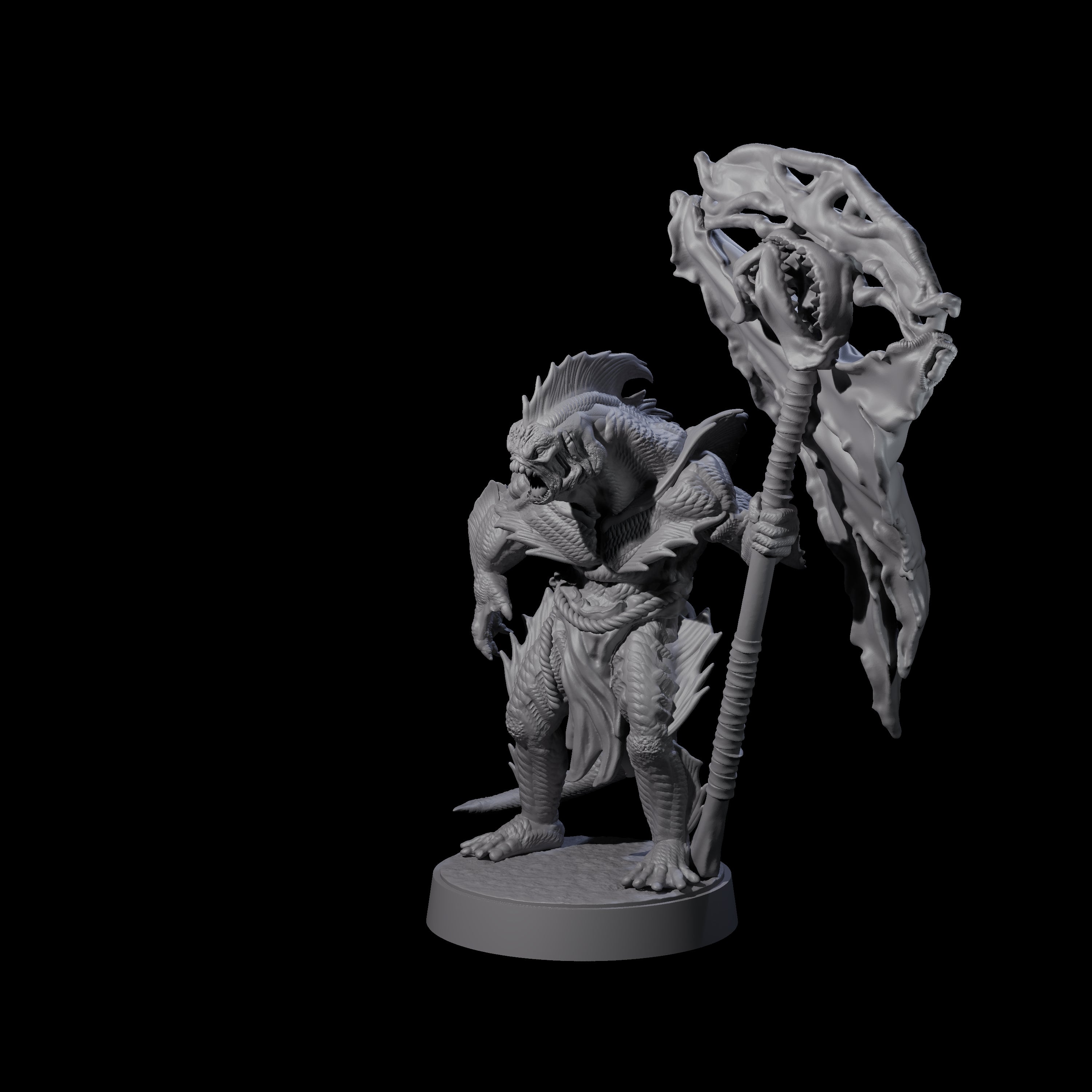 Spikey Sahuagin Attacker D Miniature for Dungeons and Dragons, Pathfinder or other TTRPGs