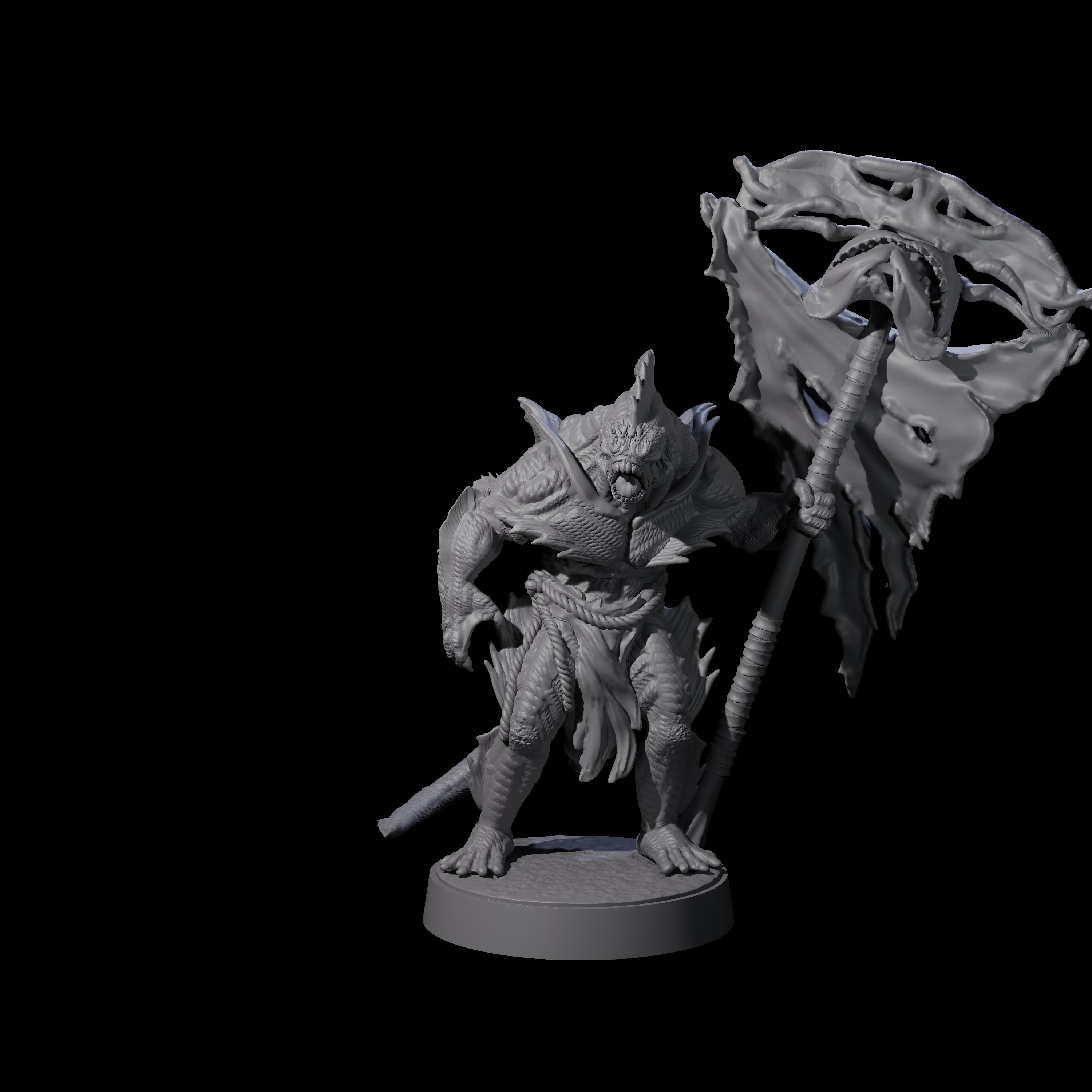 Spikey Sahuagin Attacker D Miniature for Dungeons and Dragons, Pathfinder or other TTRPGs