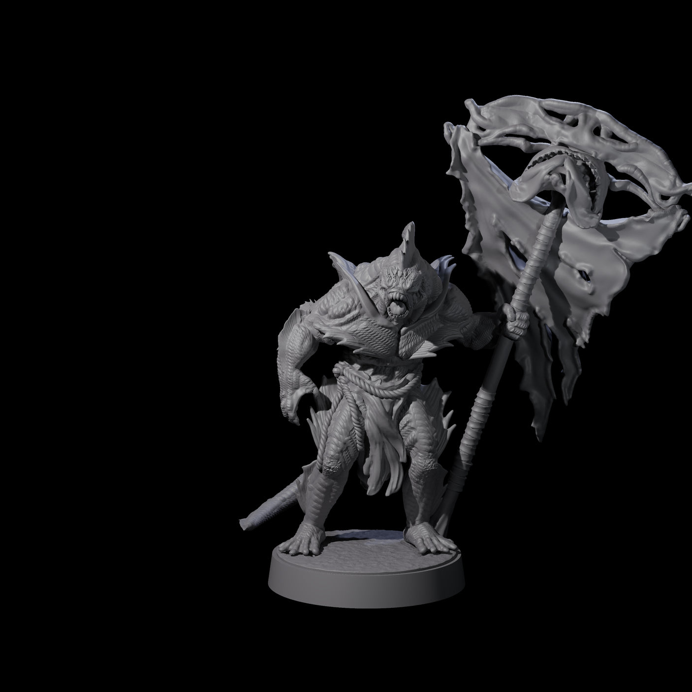 Spikey Sahuagin Attacker D Miniature for Dungeons and Dragons, Pathfinder or other TTRPGs