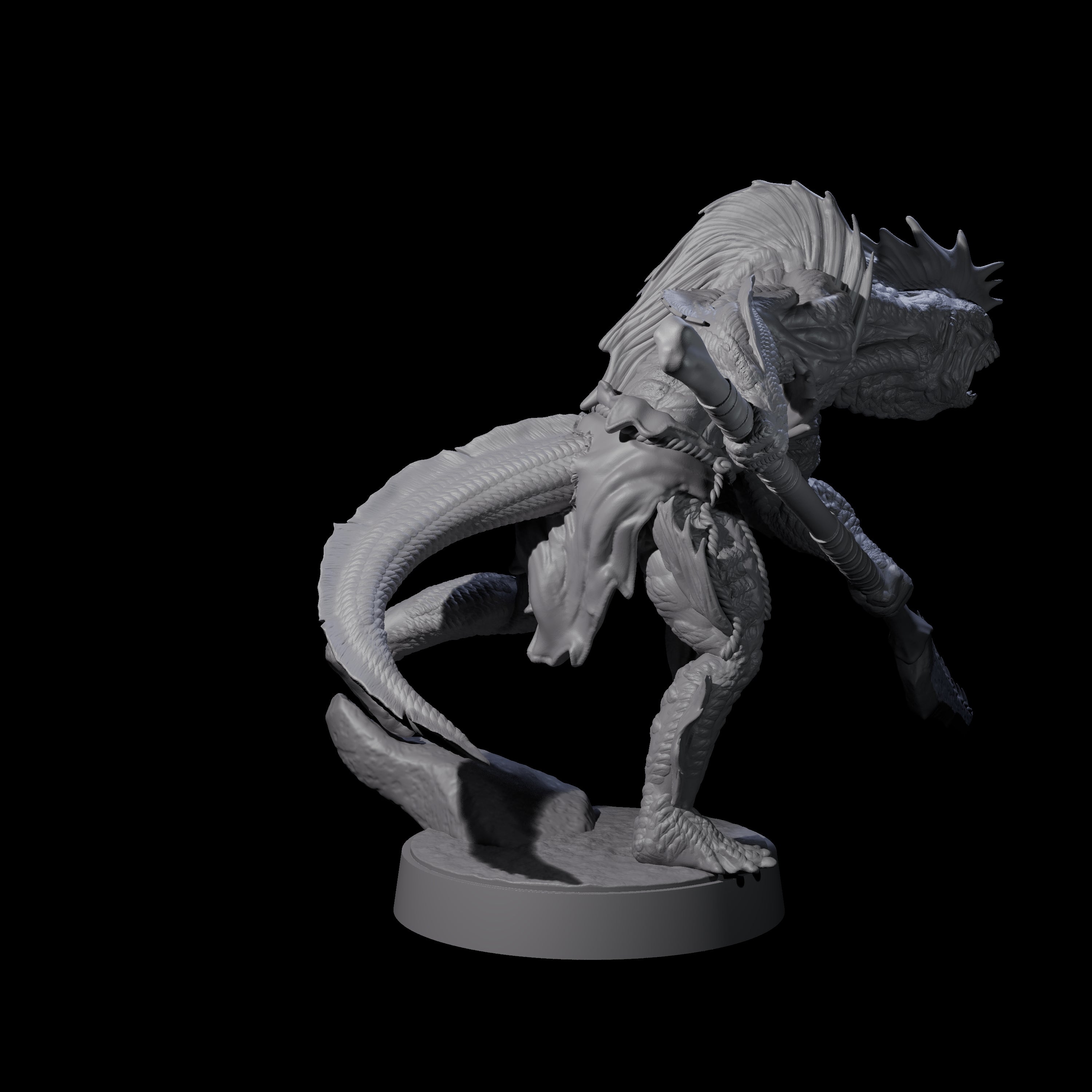 Spikey Sahuagin Attacker E Miniature for Dungeons and Dragons, Pathfinder or other TTRPGs