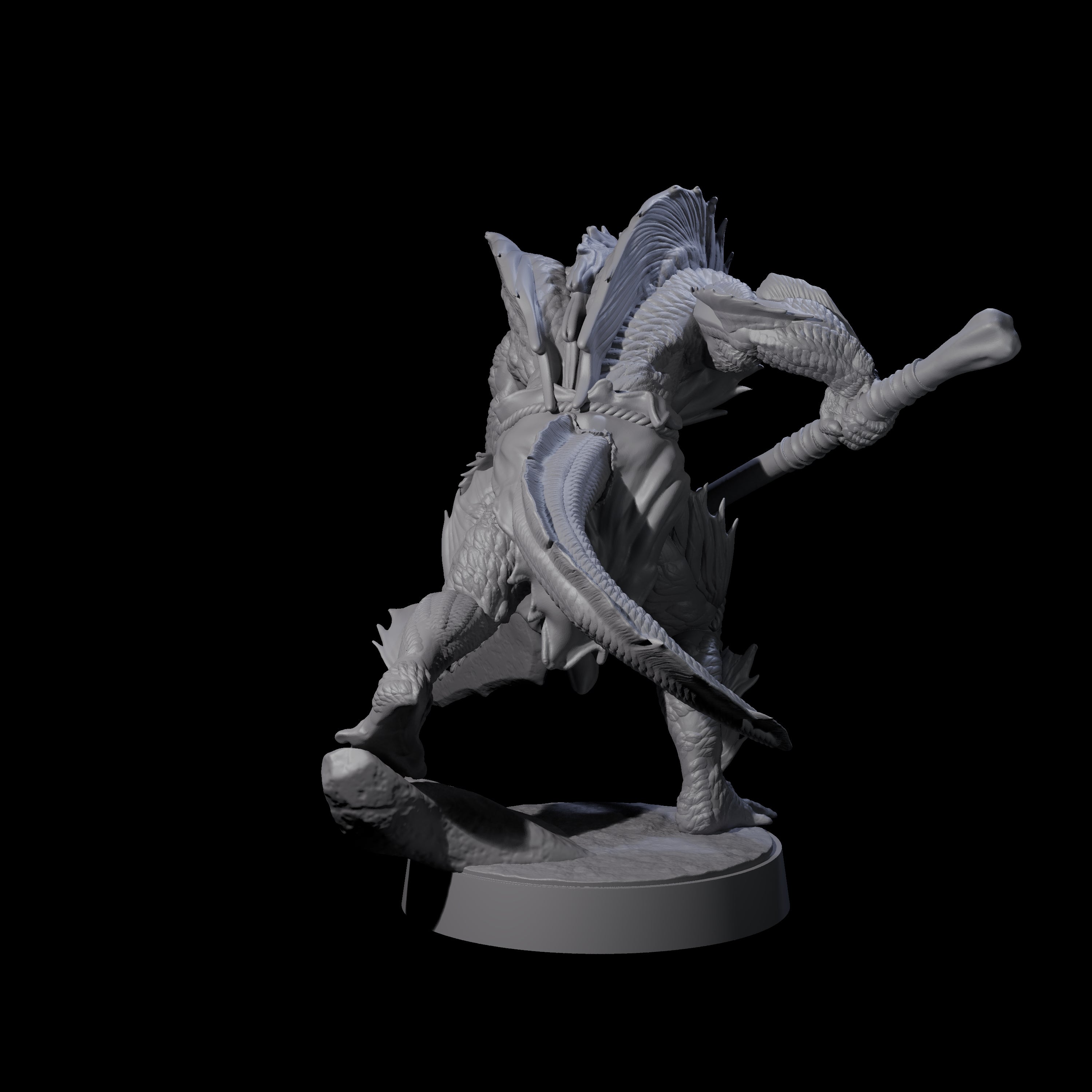 Spikey Sahuagin Attacker E Miniature for Dungeons and Dragons, Pathfinder or other TTRPGs