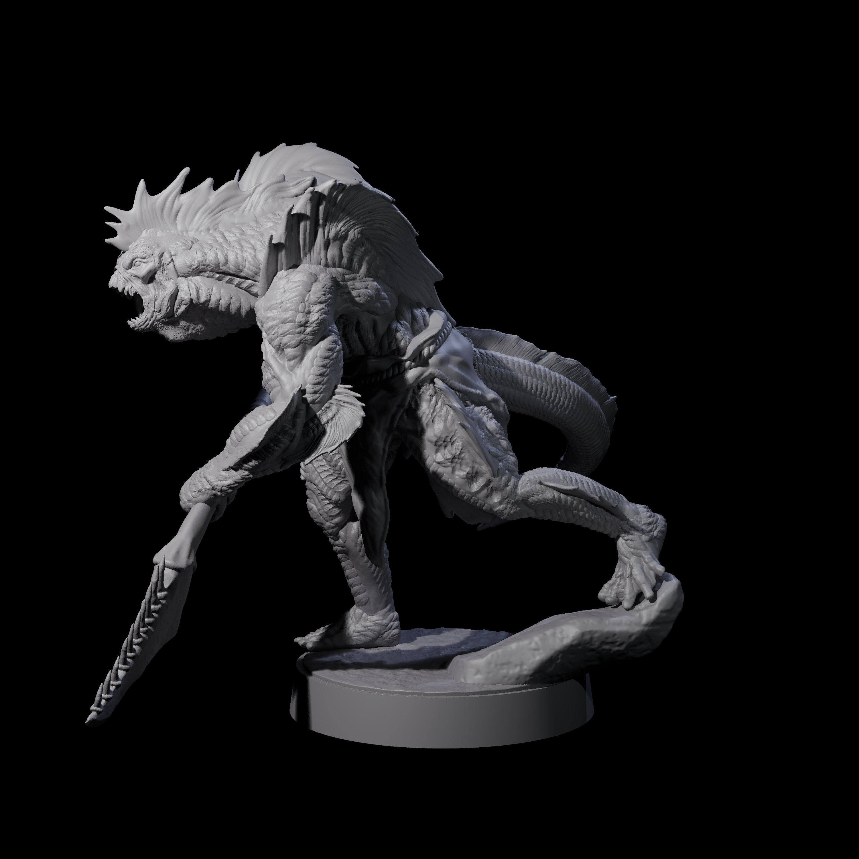 Spikey Sahuagin Attacker E Miniature for Dungeons and Dragons, Pathfinder or other TTRPGs