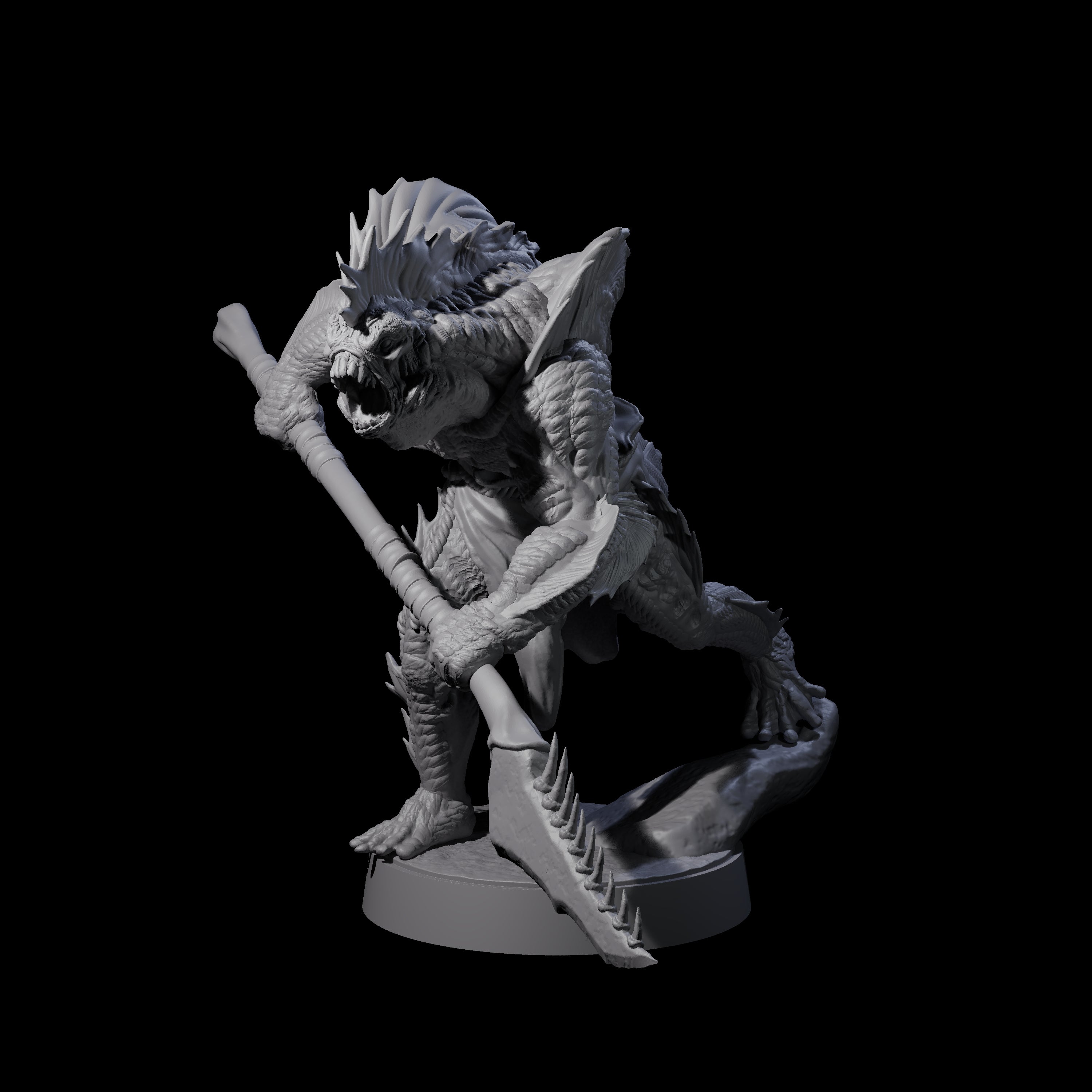 Spikey Sahuagin Attacker E Miniature for Dungeons and Dragons, Pathfinder or other TTRPGs