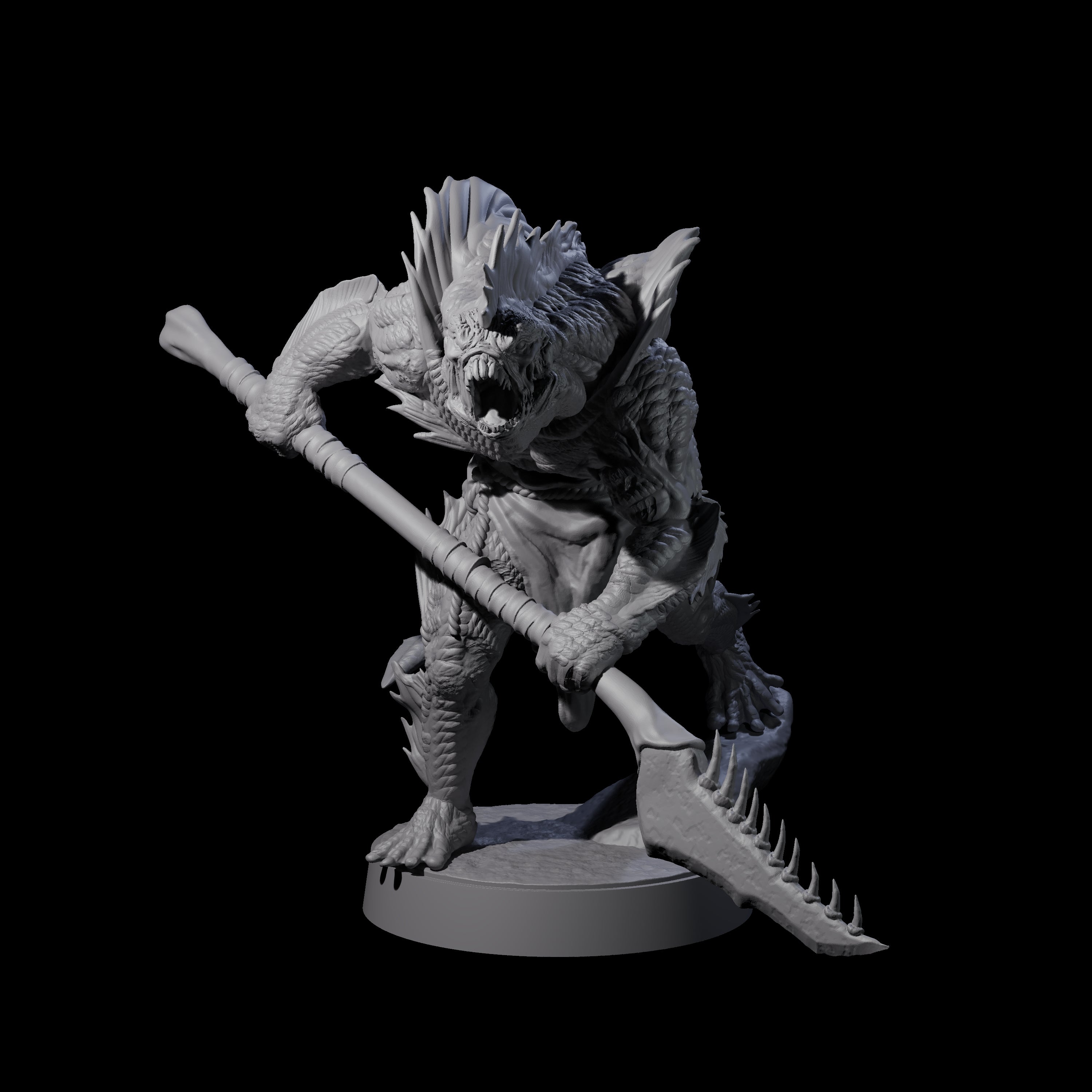 Spikey Sahuagin Attacker E Miniature for Dungeons and Dragons, Pathfinder or other TTRPGs