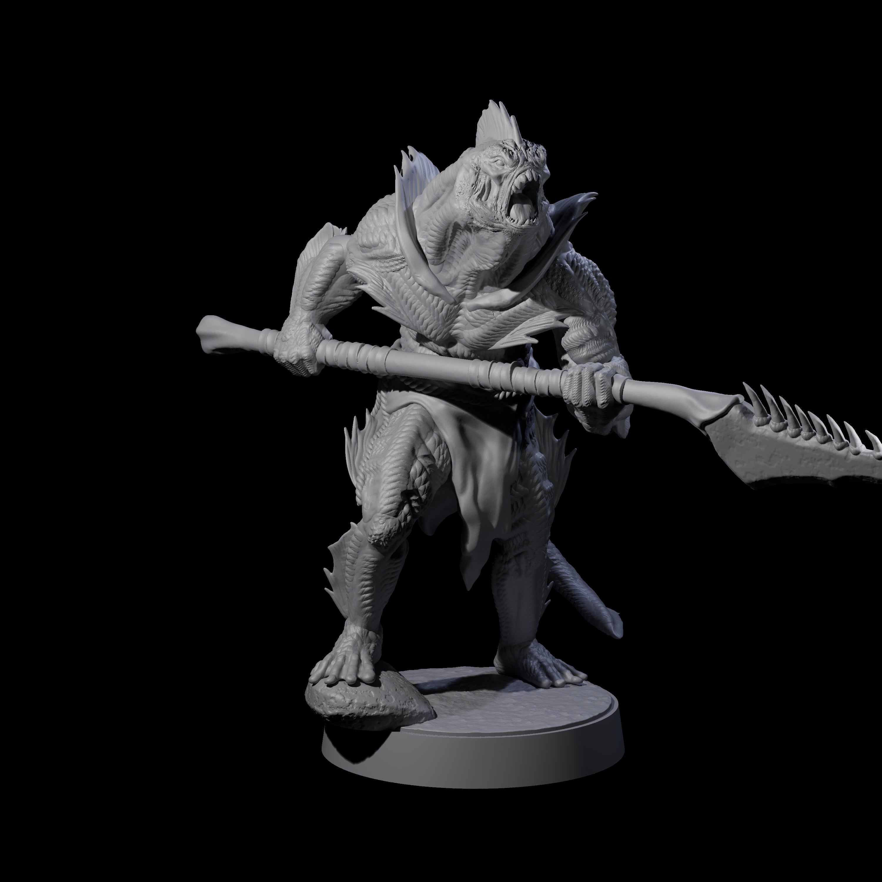 Spikey Sahuagin Attacker F Miniature for Dungeons and Dragons, Pathfinder or other TTRPGs