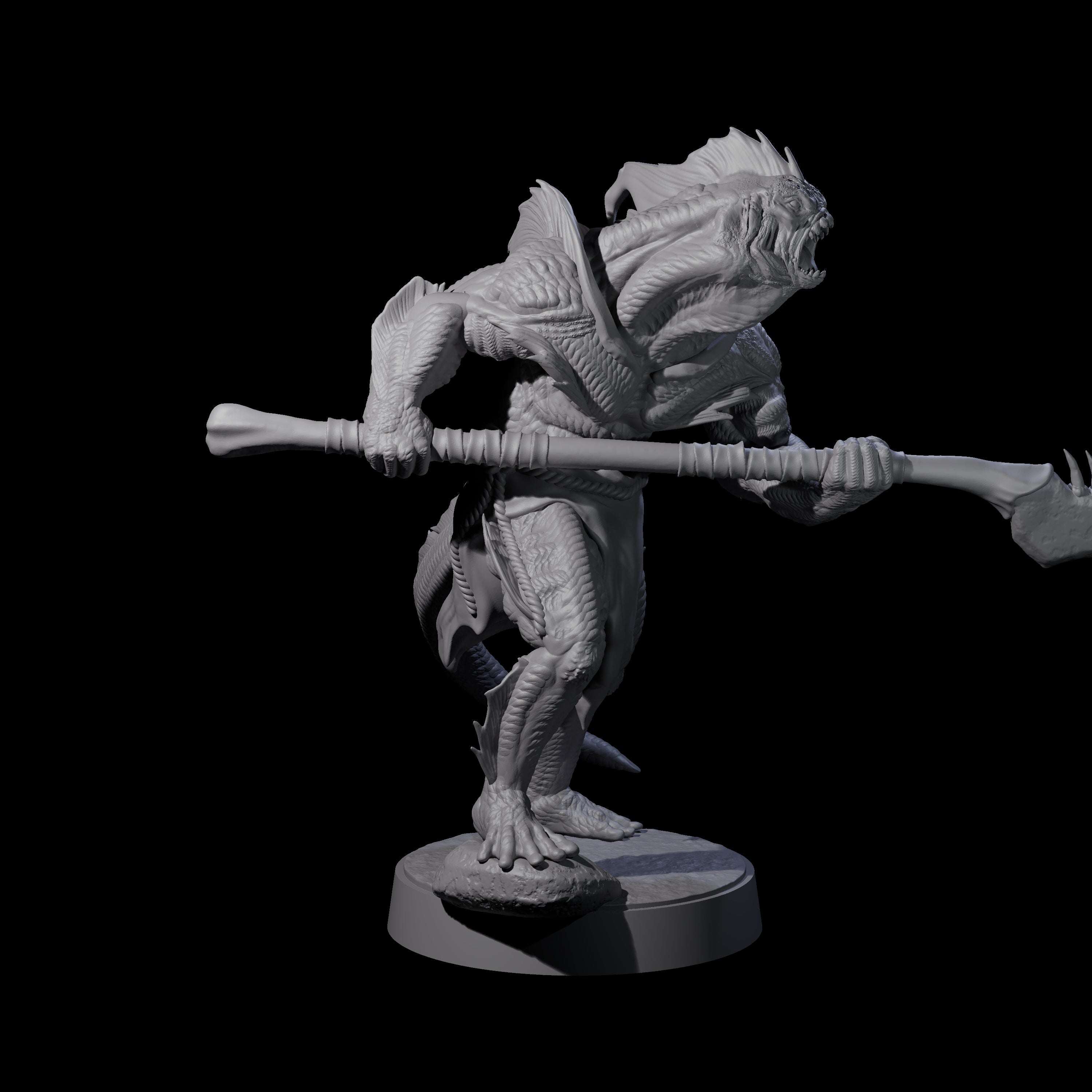 Spikey Sahuagin Attacker F Miniature for Dungeons and Dragons, Pathfinder or other TTRPGs