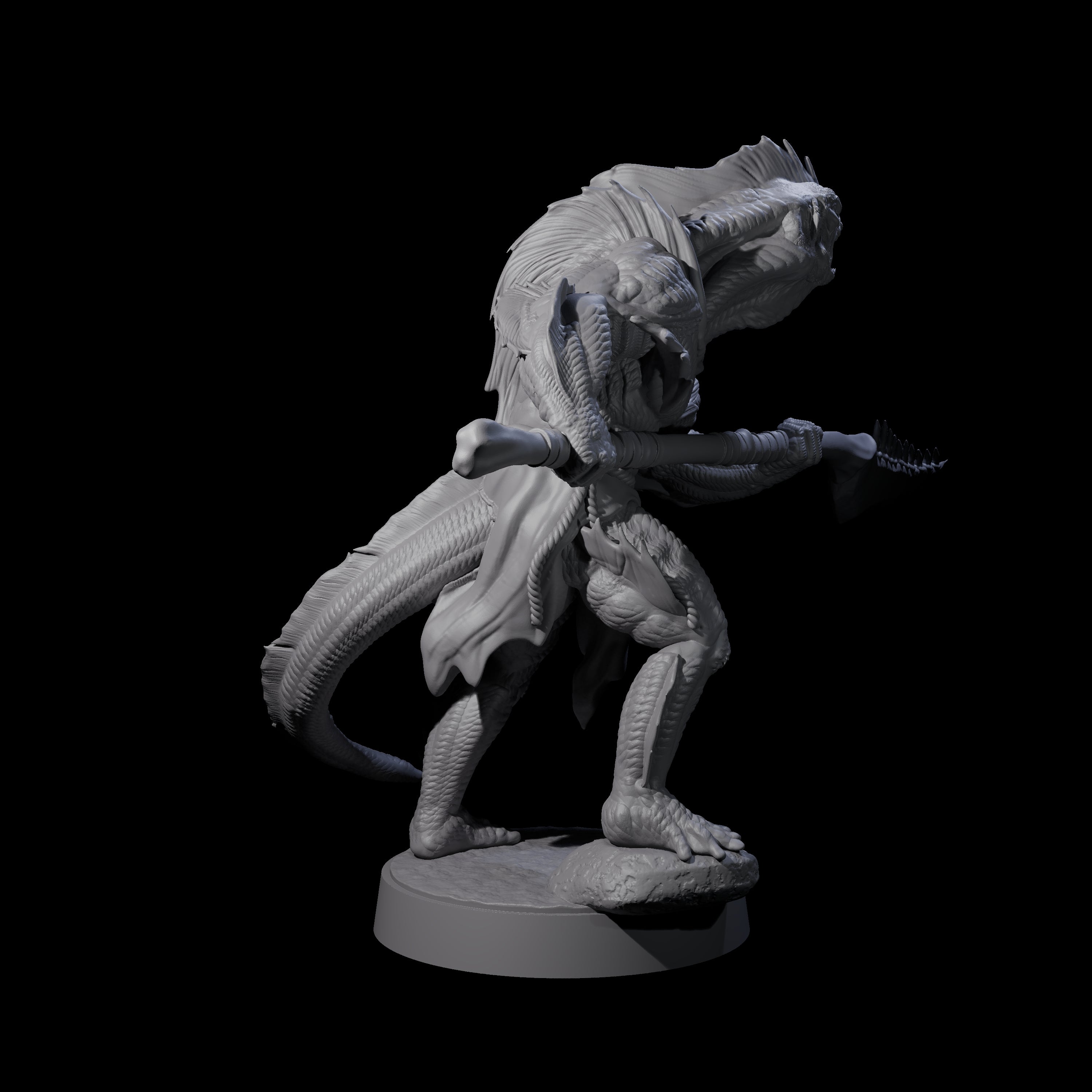 Spikey Sahuagin Attacker F Miniature for Dungeons and Dragons, Pathfinder or other TTRPGs