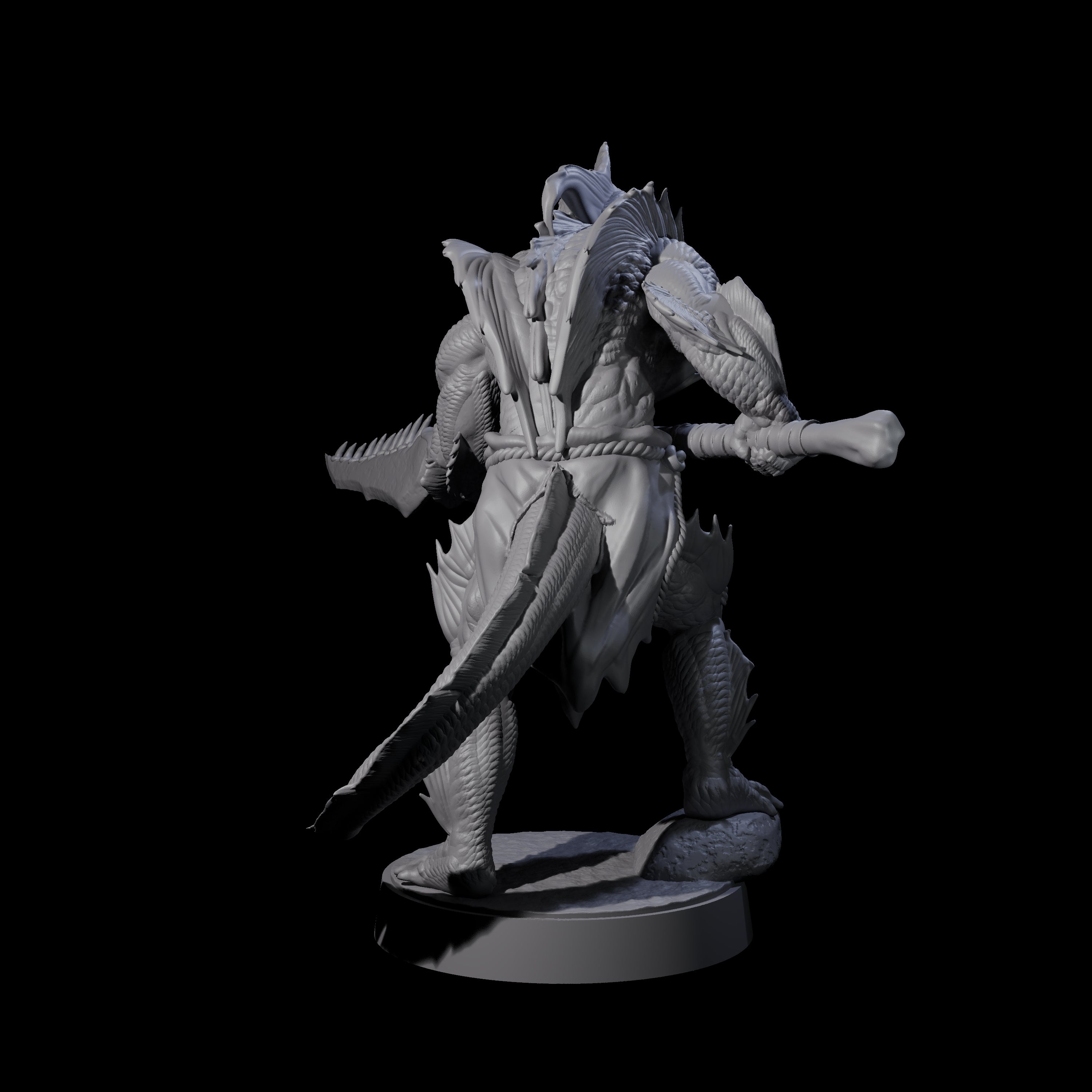 Spikey Sahuagin Attacker F Miniature for Dungeons and Dragons, Pathfinder or other TTRPGs