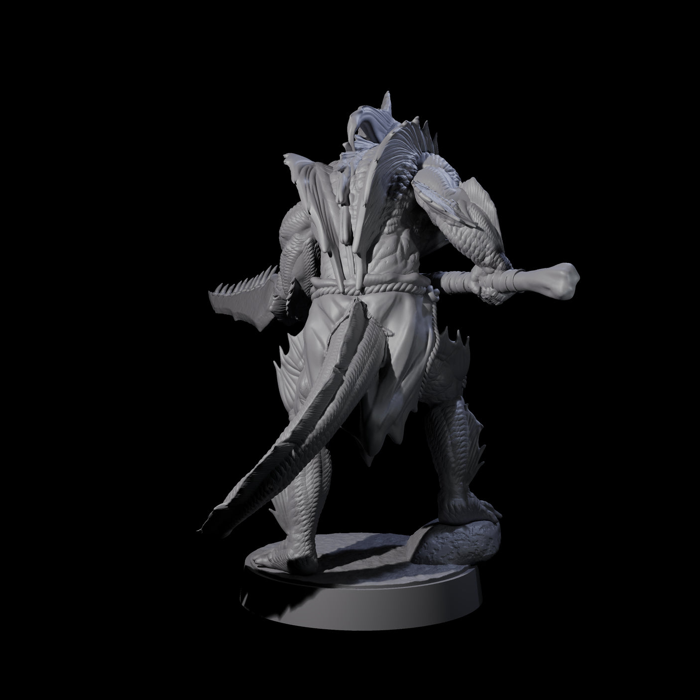 Spikey Sahuagin Attacker F Miniature for Dungeons and Dragons, Pathfinder or other TTRPGs