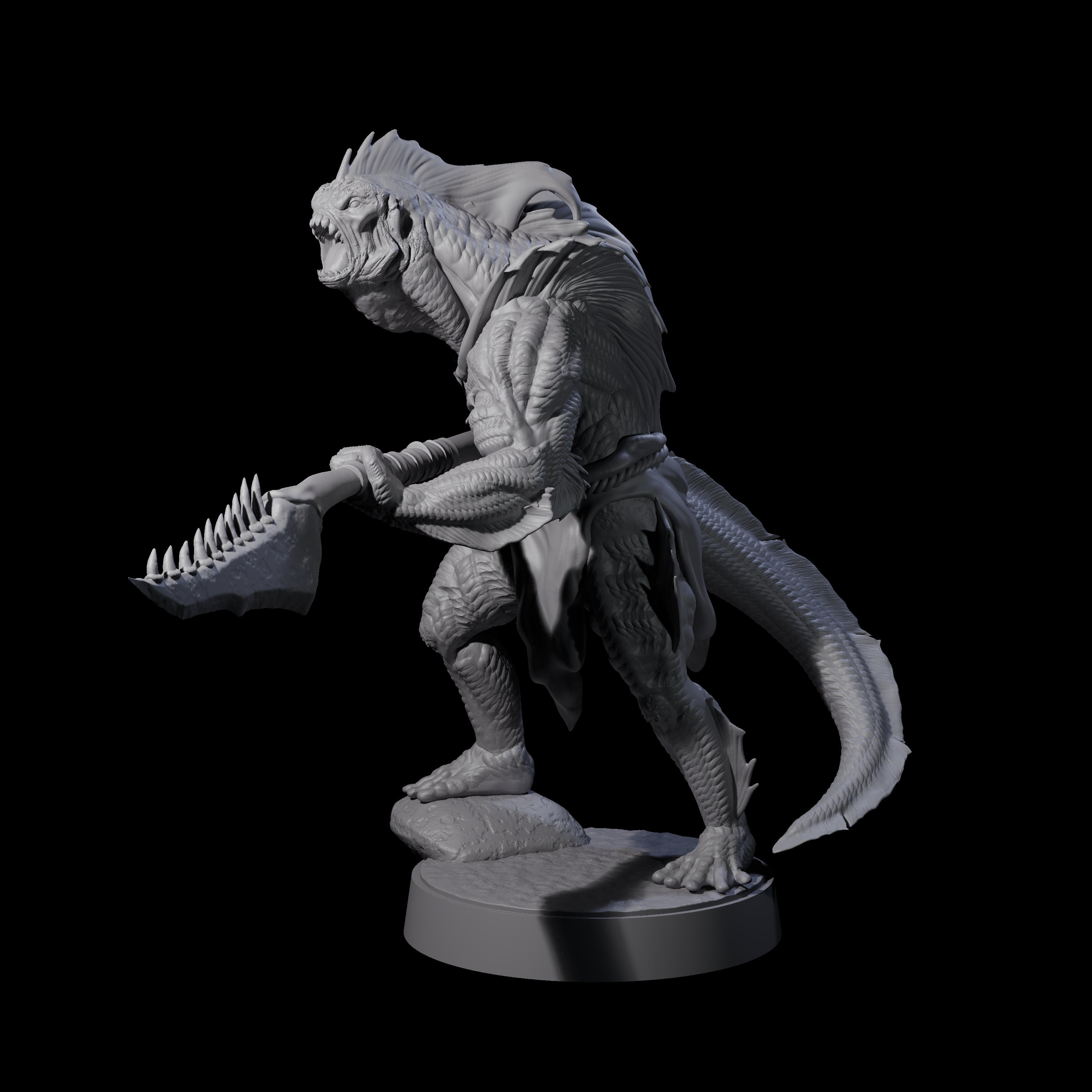 Spikey Sahuagin Attacker F Miniature for Dungeons and Dragons, Pathfinder or other TTRPGs