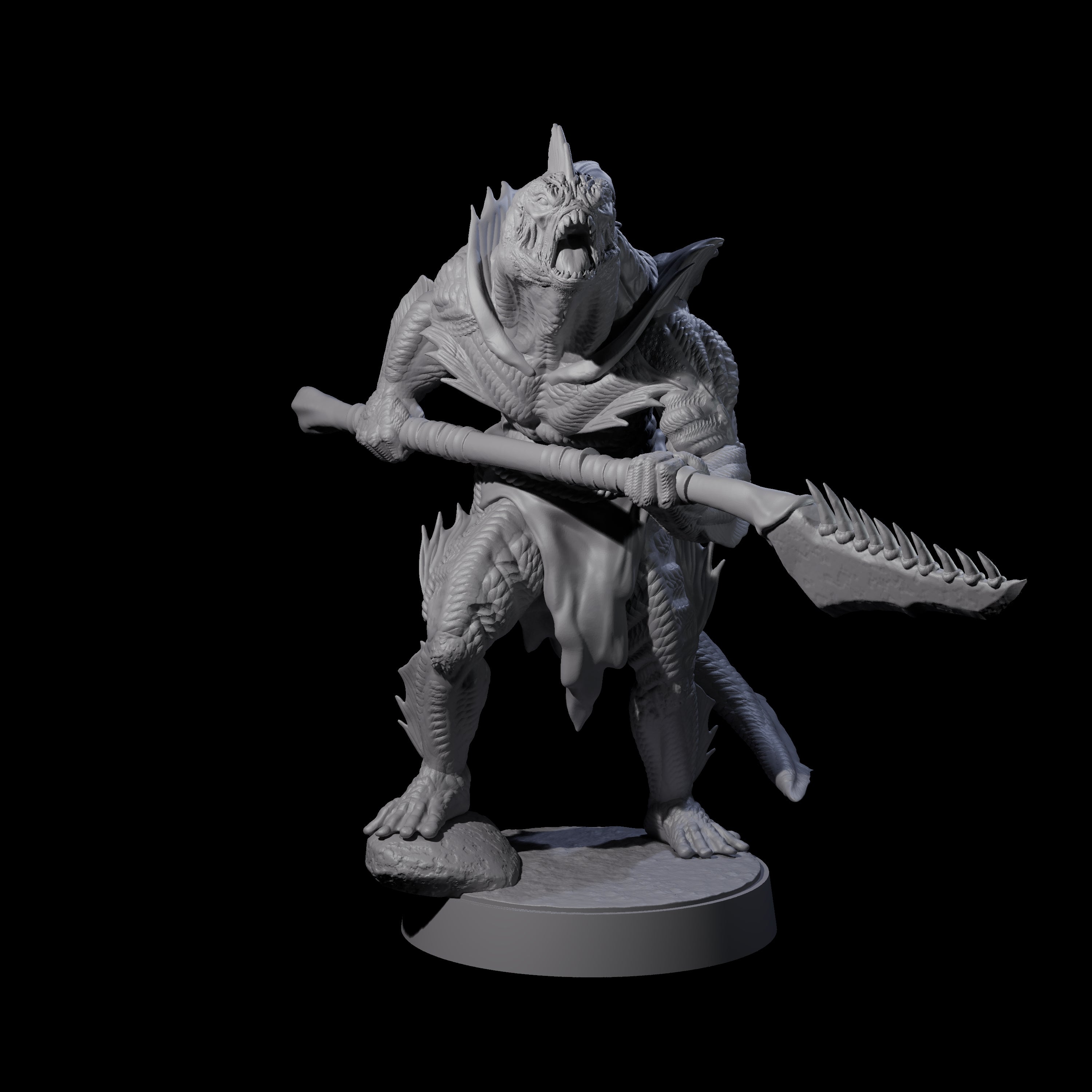 Spikey Sahuagin Attacker F Miniature for Dungeons and Dragons, Pathfinder or other TTRPGs
