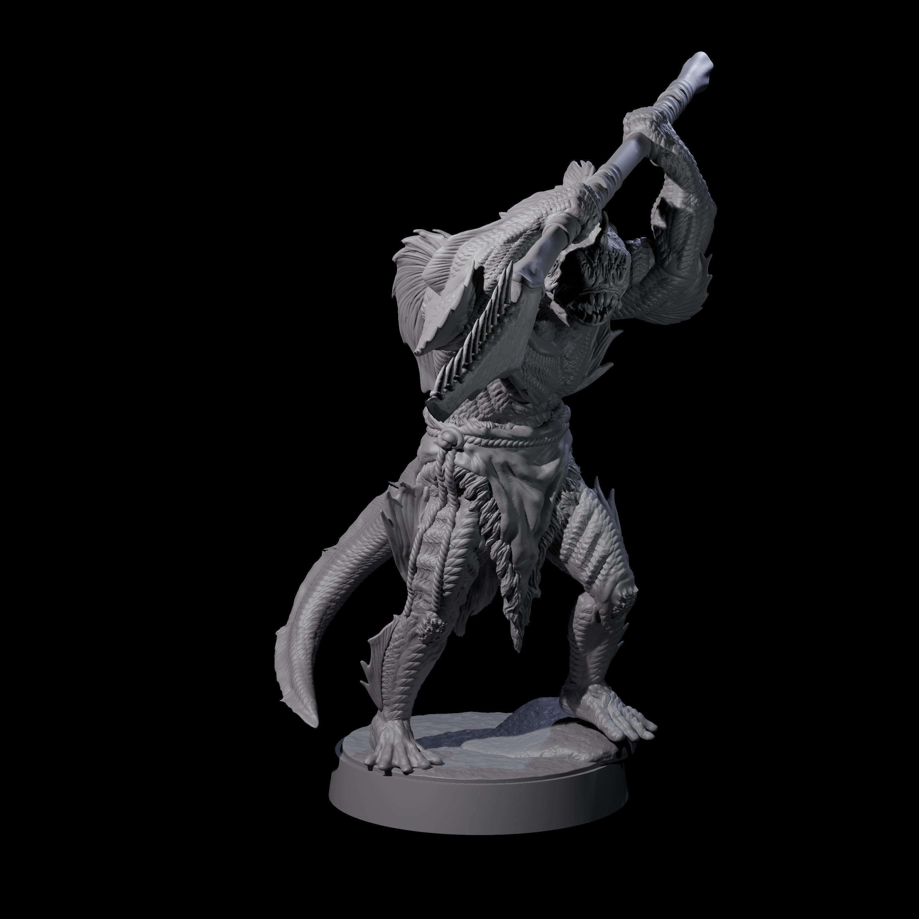 Spikey Sahuagin Attacker G Miniature for Dungeons and Dragons, Pathfinder or other TTRPGs