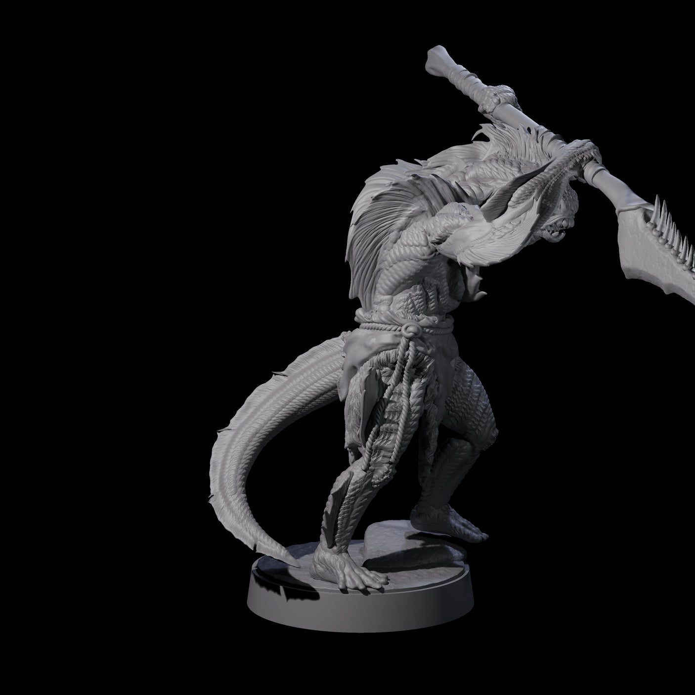 Spikey Sahuagin Attacker G Miniature for Dungeons and Dragons, Pathfinder or other TTRPGs