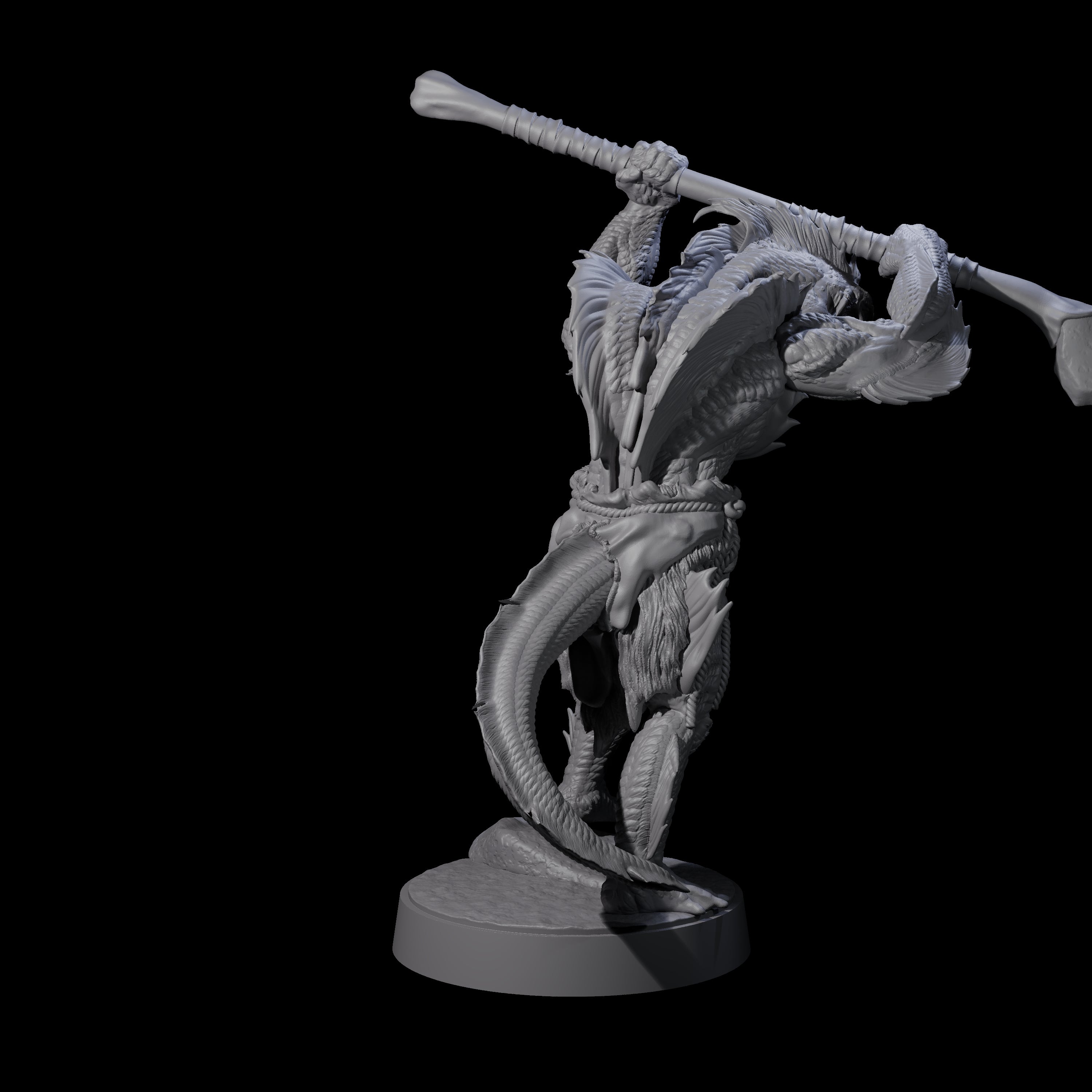 Spikey Sahuagin Attacker G Miniature for Dungeons and Dragons, Pathfinder or other TTRPGs