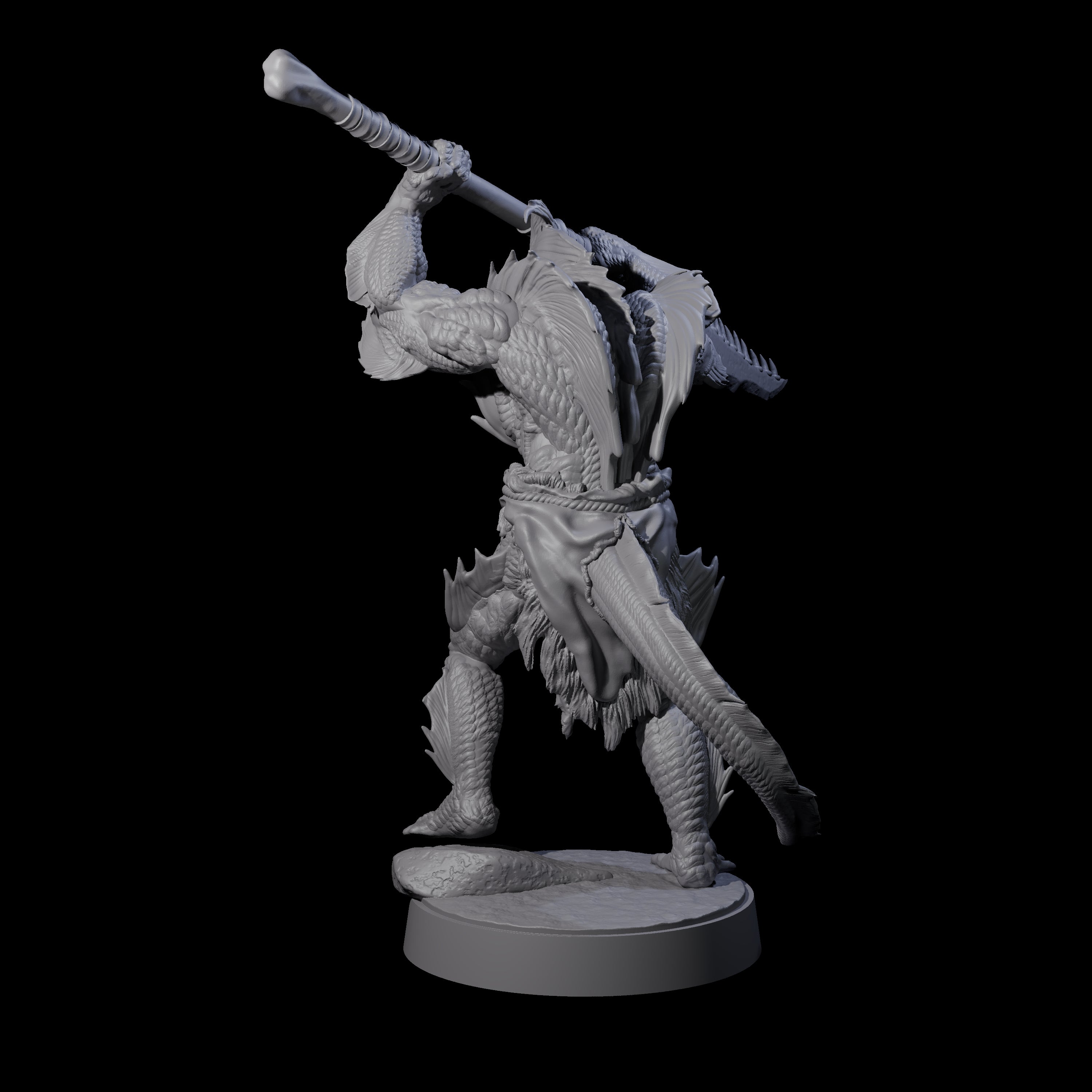 Spikey Sahuagin Attacker G Miniature for Dungeons and Dragons, Pathfinder or other TTRPGs