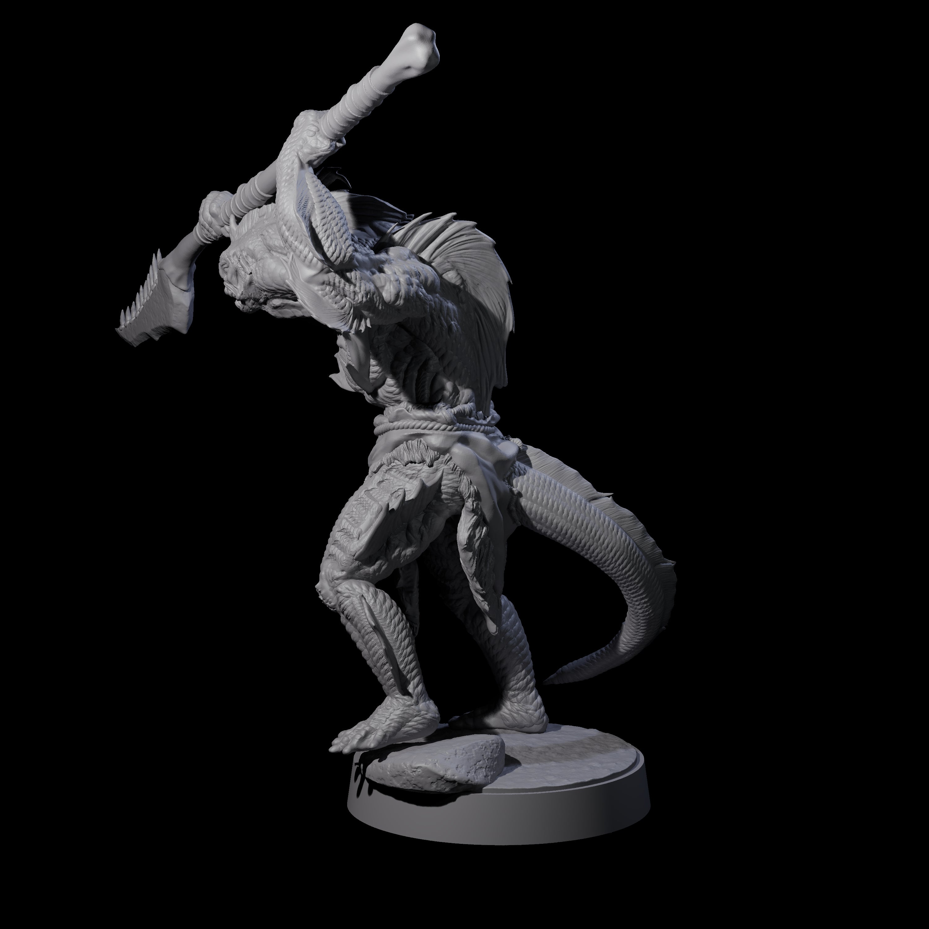 Spikey Sahuagin Attacker G Miniature for Dungeons and Dragons, Pathfinder or other TTRPGs