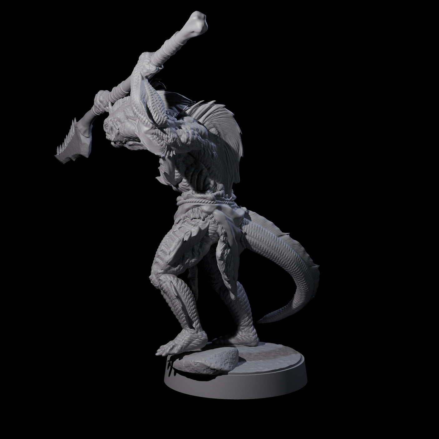 Spikey Sahuagin Attacker G Miniature for Dungeons and Dragons, Pathfinder or other TTRPGs