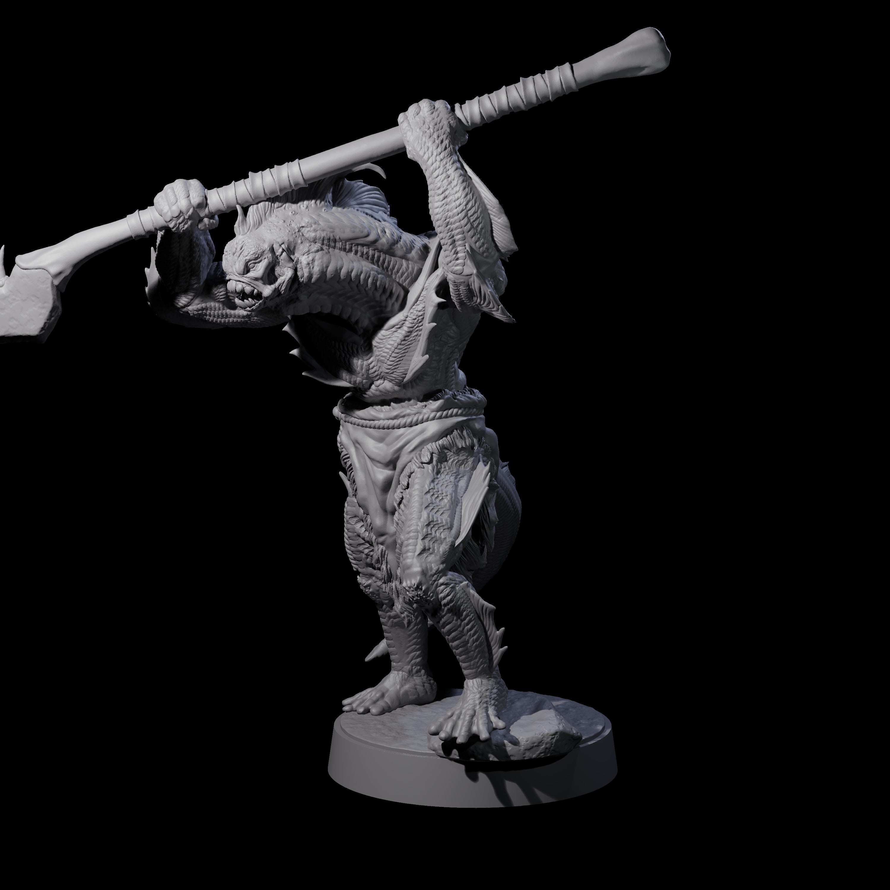 Spikey Sahuagin Attacker G Miniature for Dungeons and Dragons, Pathfinder or other TTRPGs