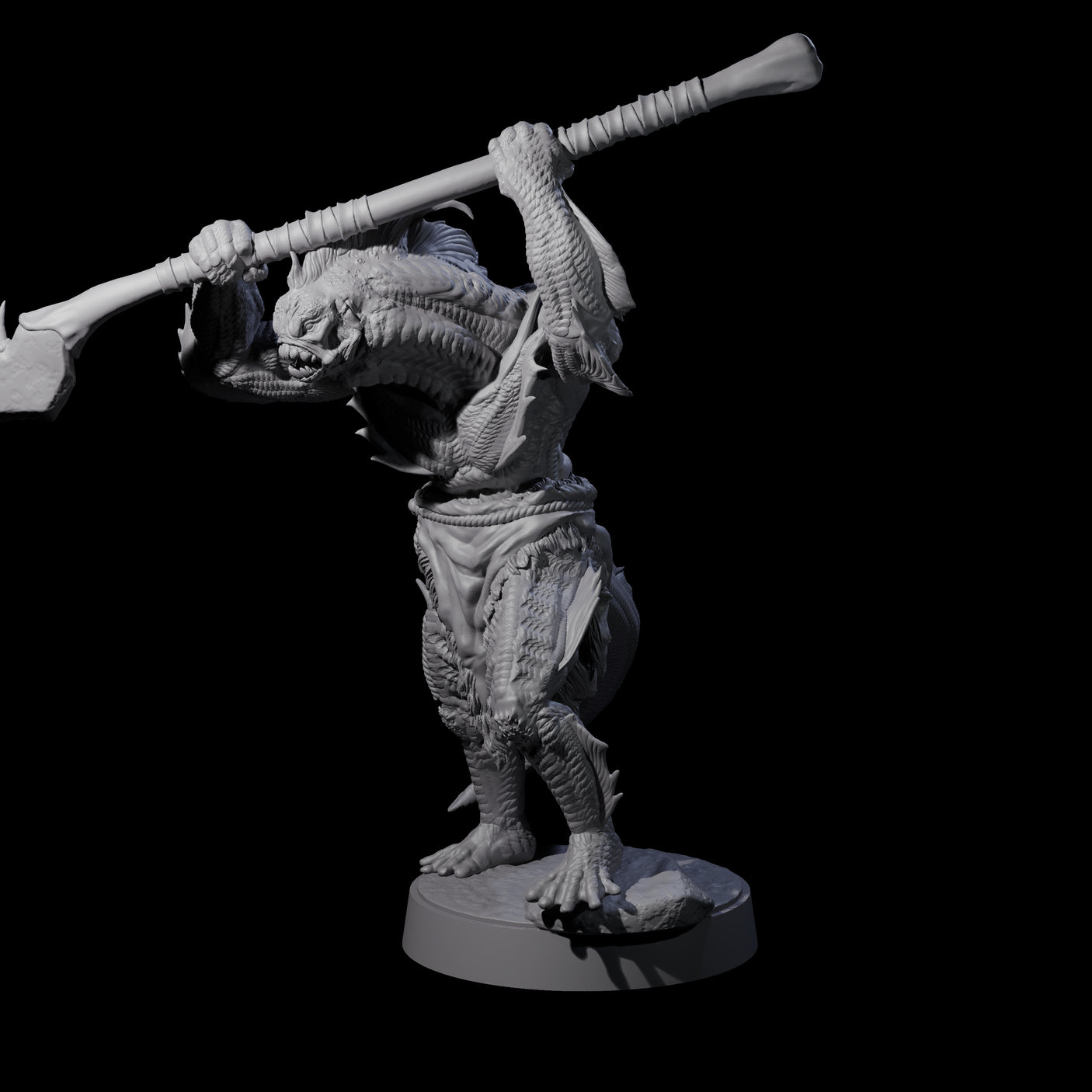 Spikey Sahuagin Attacker G Miniature for Dungeons and Dragons, Pathfinder or other TTRPGs