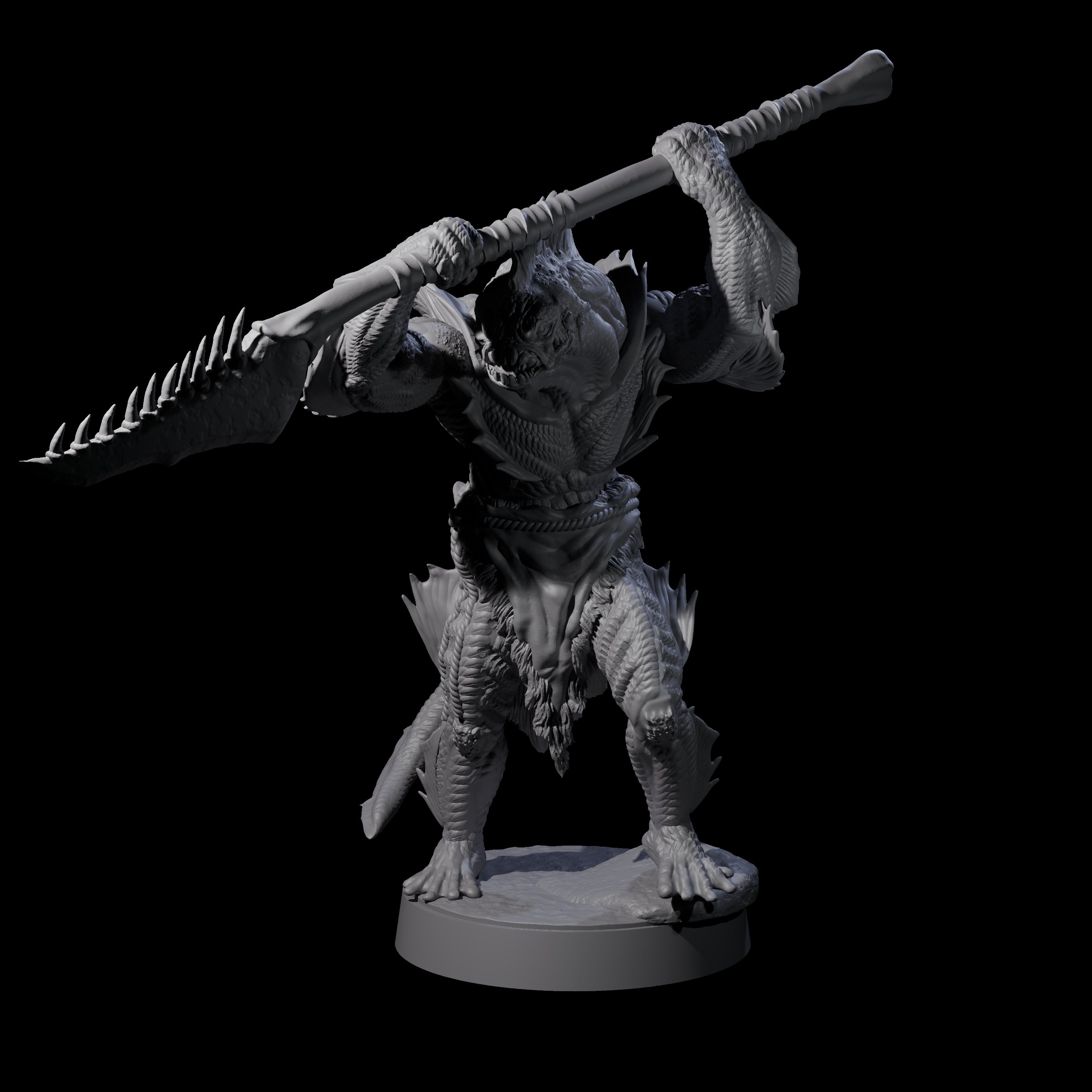 Spikey Sahuagin Attacker G Miniature for Dungeons and Dragons, Pathfinder or other TTRPGs